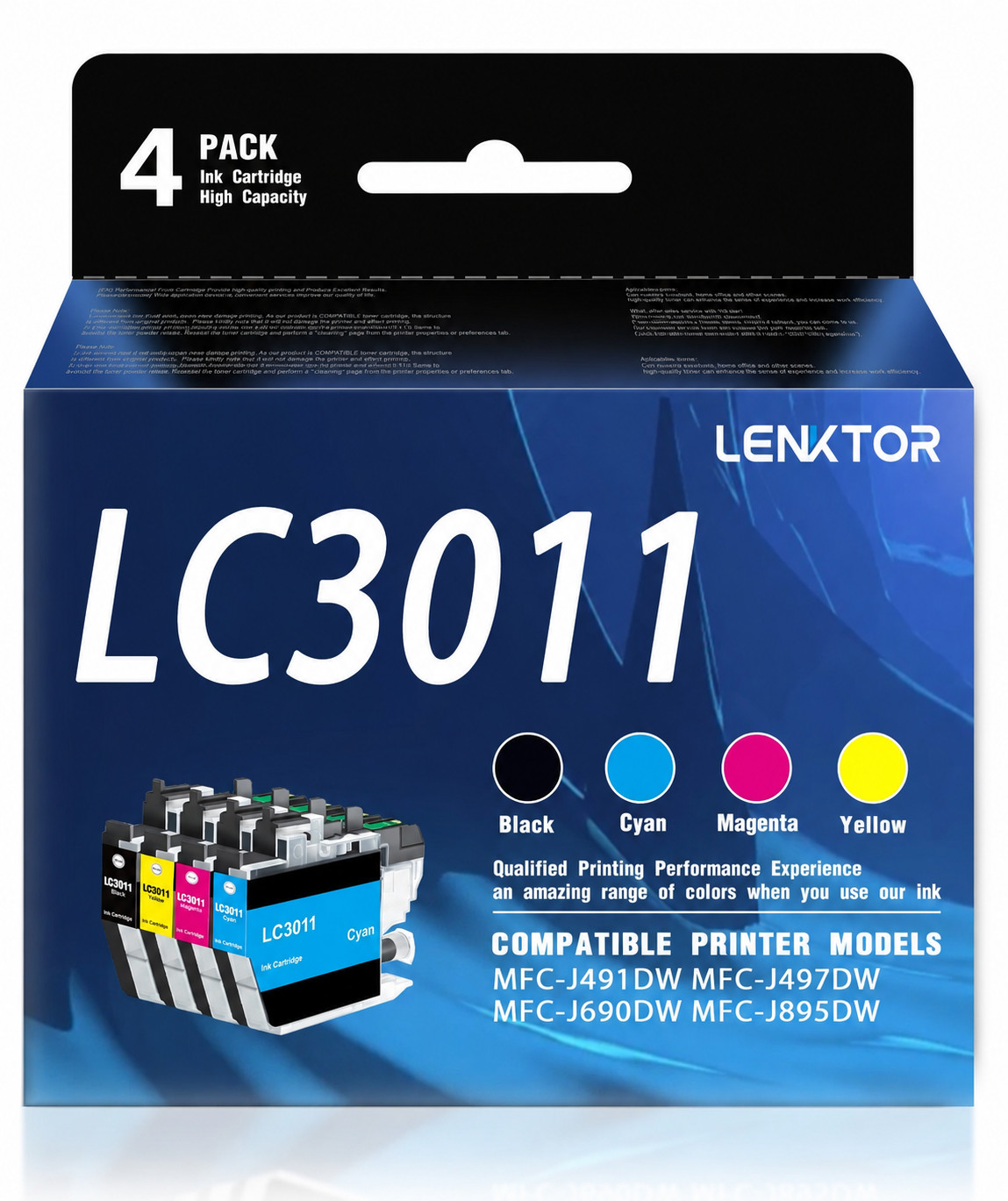 LC3011 4PK 1BK 1C 1Magenta 1Yellow Ink Cartridge for MFC-J491DW J497DW J690DW