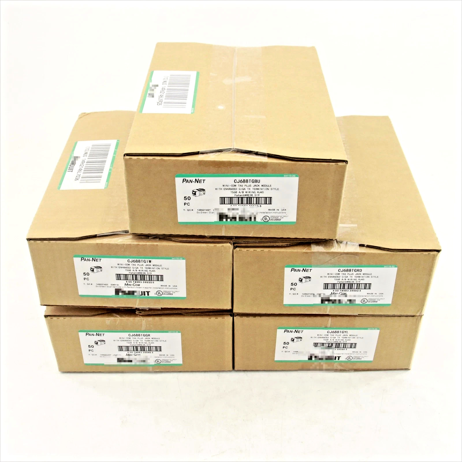 50PCS Panduit Giga TX Cat6 Network jack CJ688TGYL CJ688TGIW CJ688TGGR CJ688TGRD