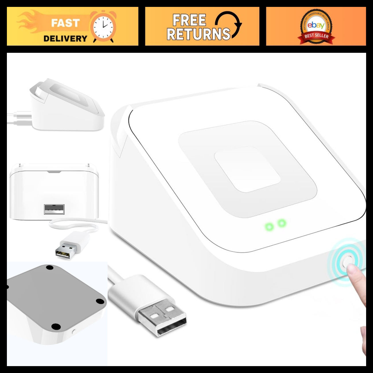 Square Reader 2nd Gen Dock, USB Docking Station, Compatible Charging Stand, Whit