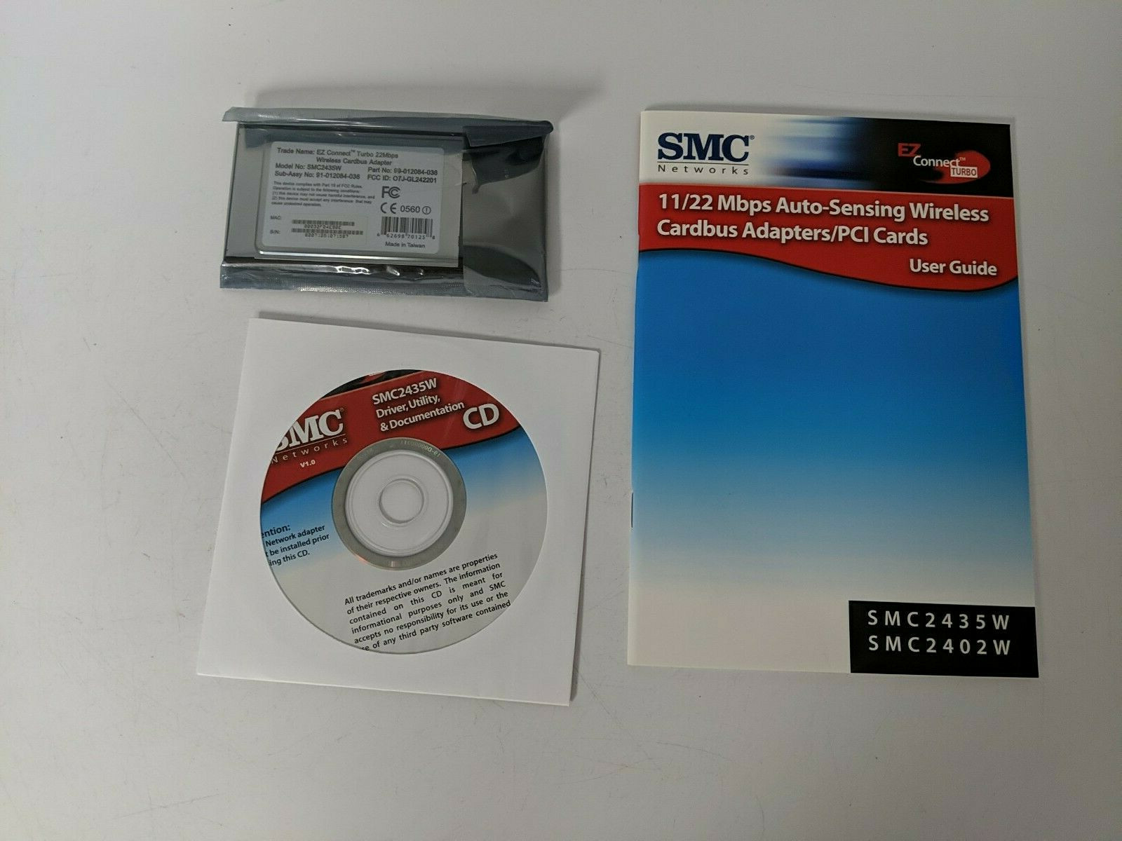 SMC NETWORKS 2.4 GHz 11/22 Mbps Auto-Sensing Wireless Cardbus Adapter  SMC2435W