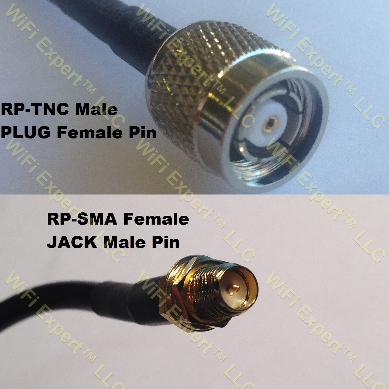 USA-CA LMR240 RP-TNC MALE to RP-SMA FEMALE Coaxial RF Pigtail Cable