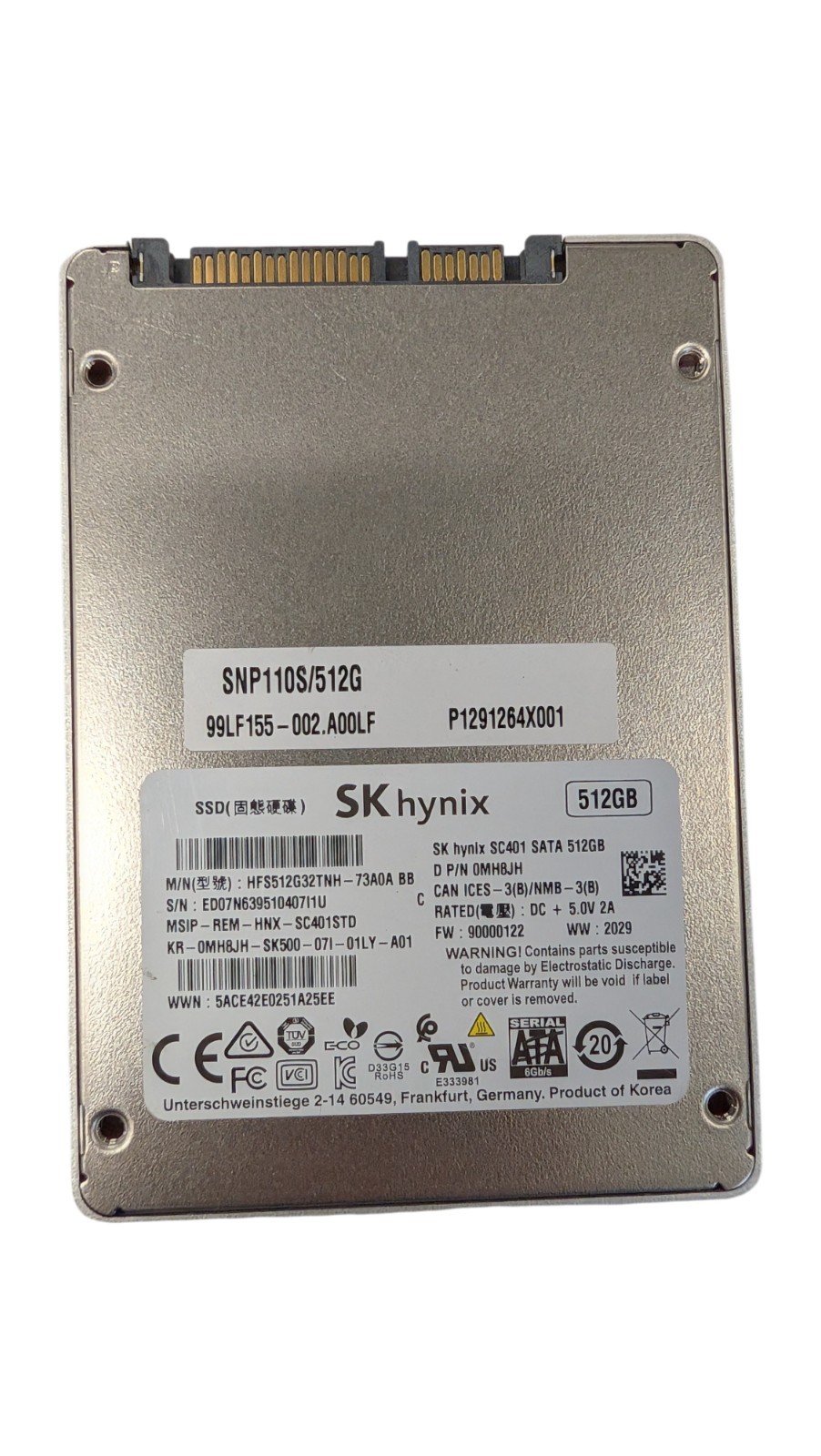 SK Hynix SC401 SATA 512GB 2.5" SSD Solid State Drive HFS512G32TNH-73A0A MH8JH