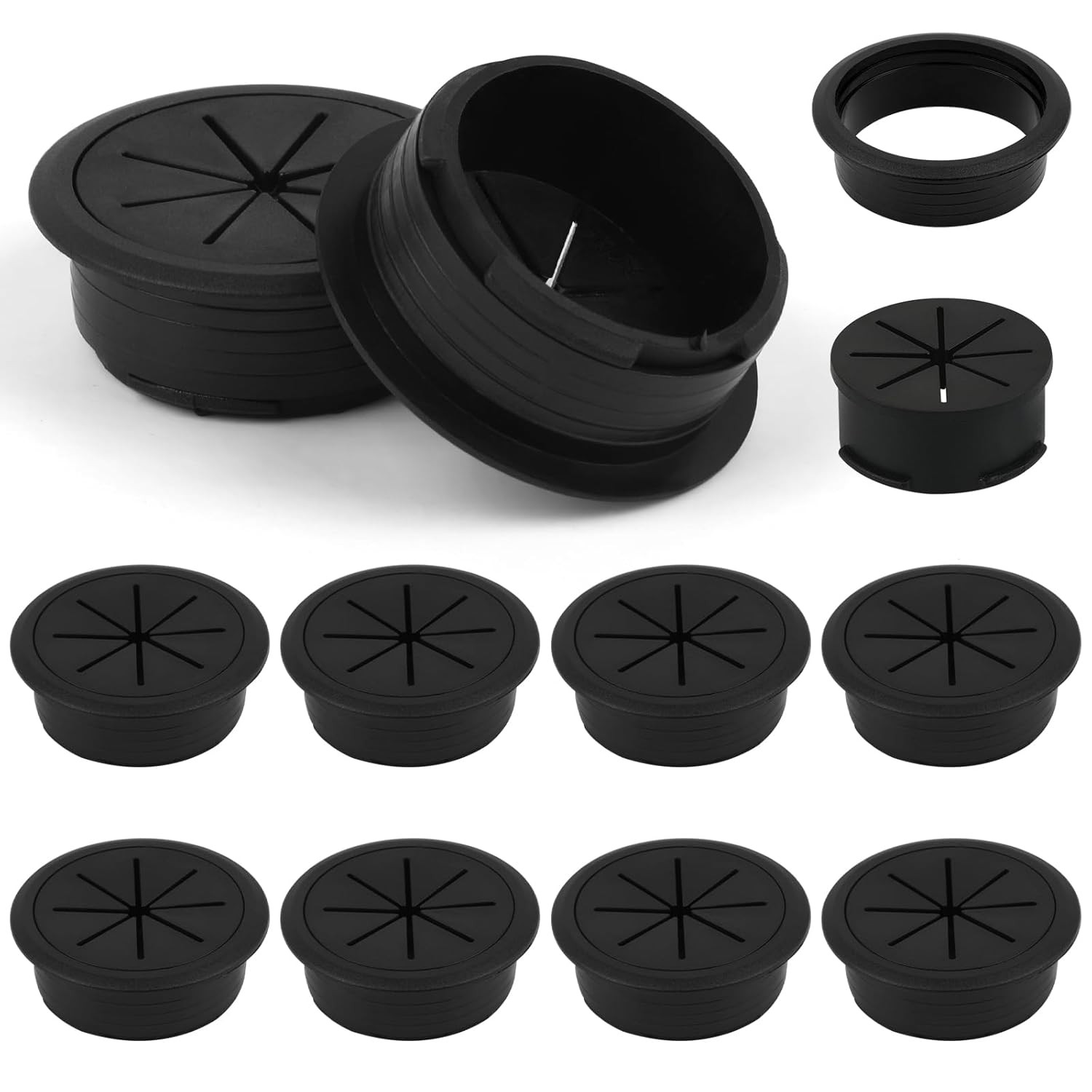 10 Pcs 2 inch Desk Cord Grommet, Desk Hole Cover, Wire Cord Cable Grommets Hole
