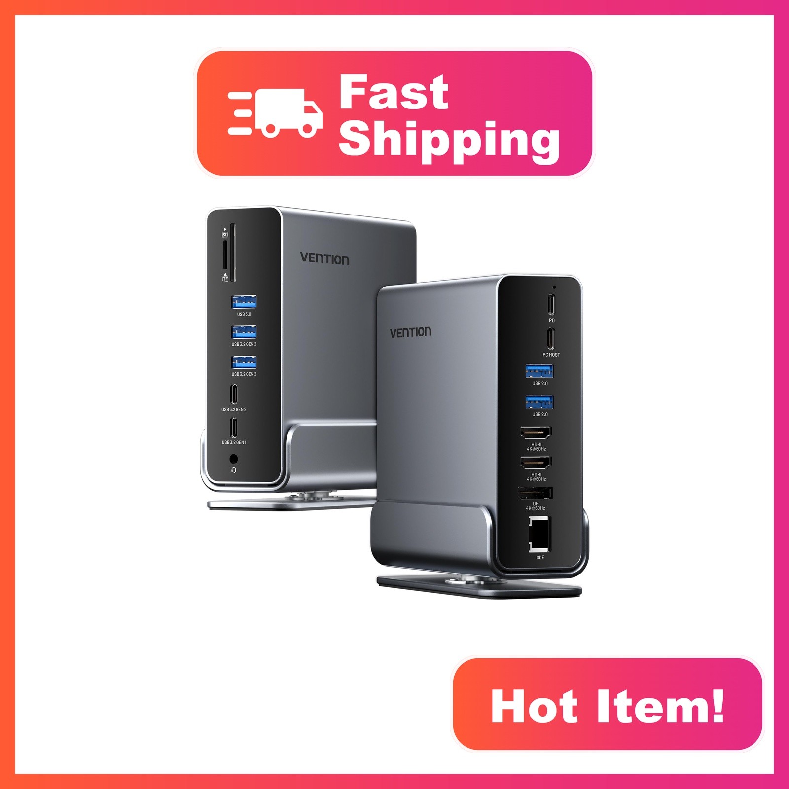 VENTION Black 15-in-1 USB-C Docking Station 10Gbps
