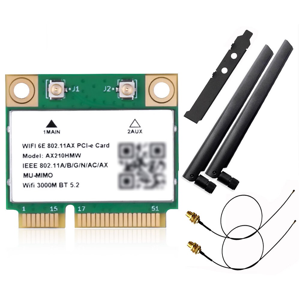AX210 Wireless Network Card 5374M WIFI 6E 2.4G/5G Dual-Band BT 5.2 MINI PCIE