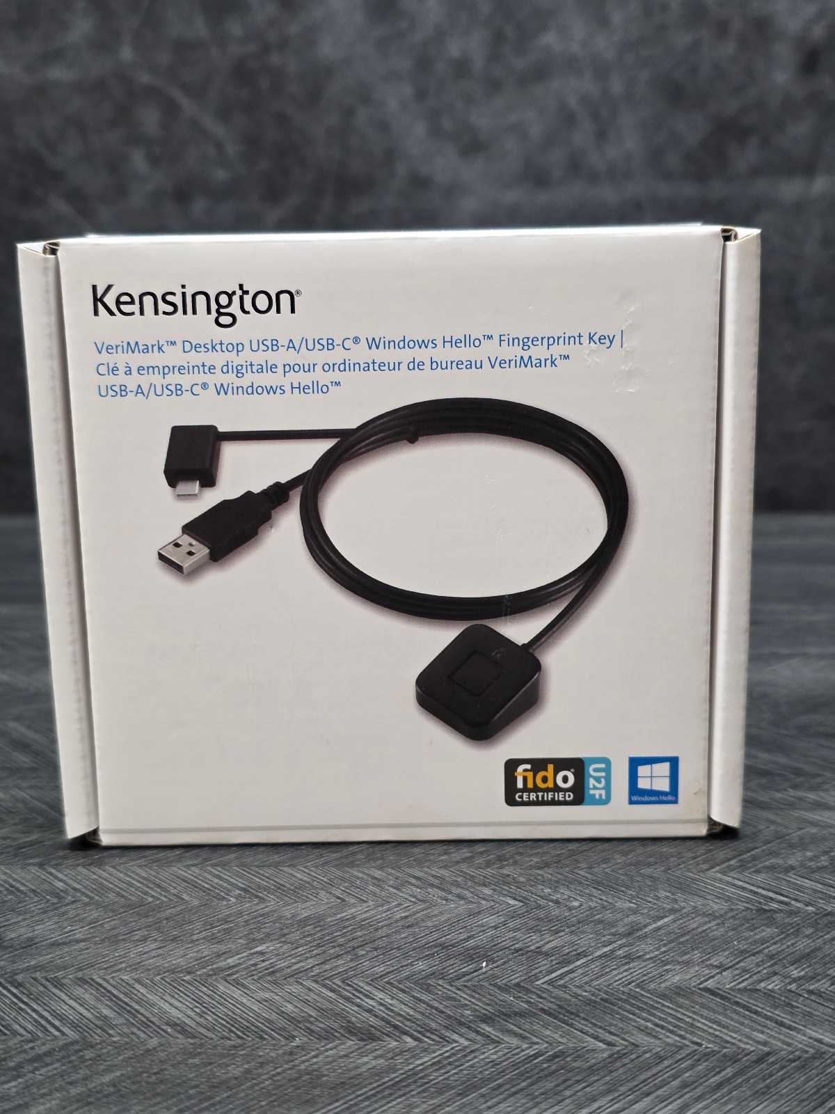 Kensington VeriMark Desktop Fingerprint Key USB-A USB-C Windows Hello K62330WWA
