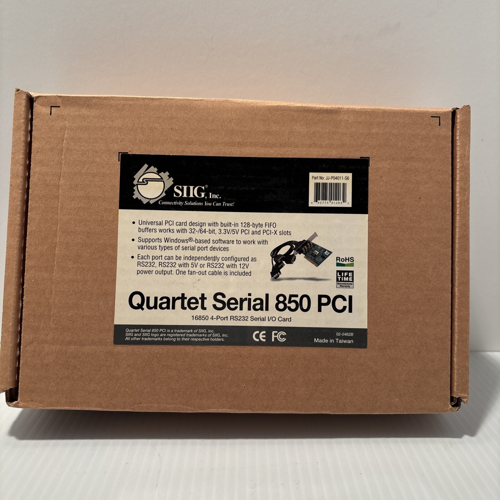 Siig Quartet Serial 850 PCI 16850 4-Port RS232 Serial I/O Card (D)