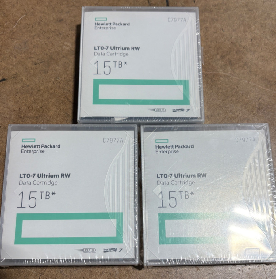 New HPE HP LTO-7 Ultrium 15TB RW Data Cartridge C7977A Factory Sealed