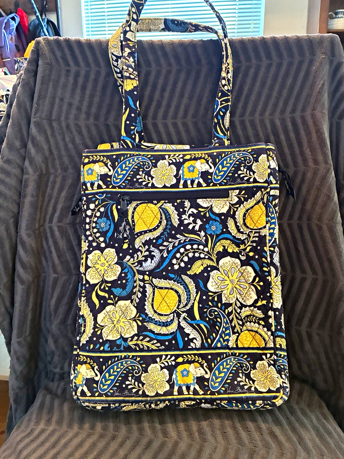 Retired Ellie Blue Vera Bradley Checkpoint Friendly Padded Laptol Bag 