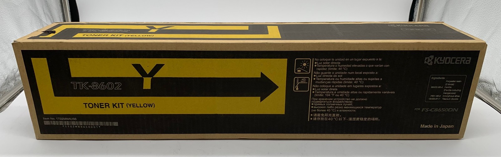 Genuine Kyocera 1T02MNAUS0 (TK-8602Y) Yellow Toner Cartridge, OEM