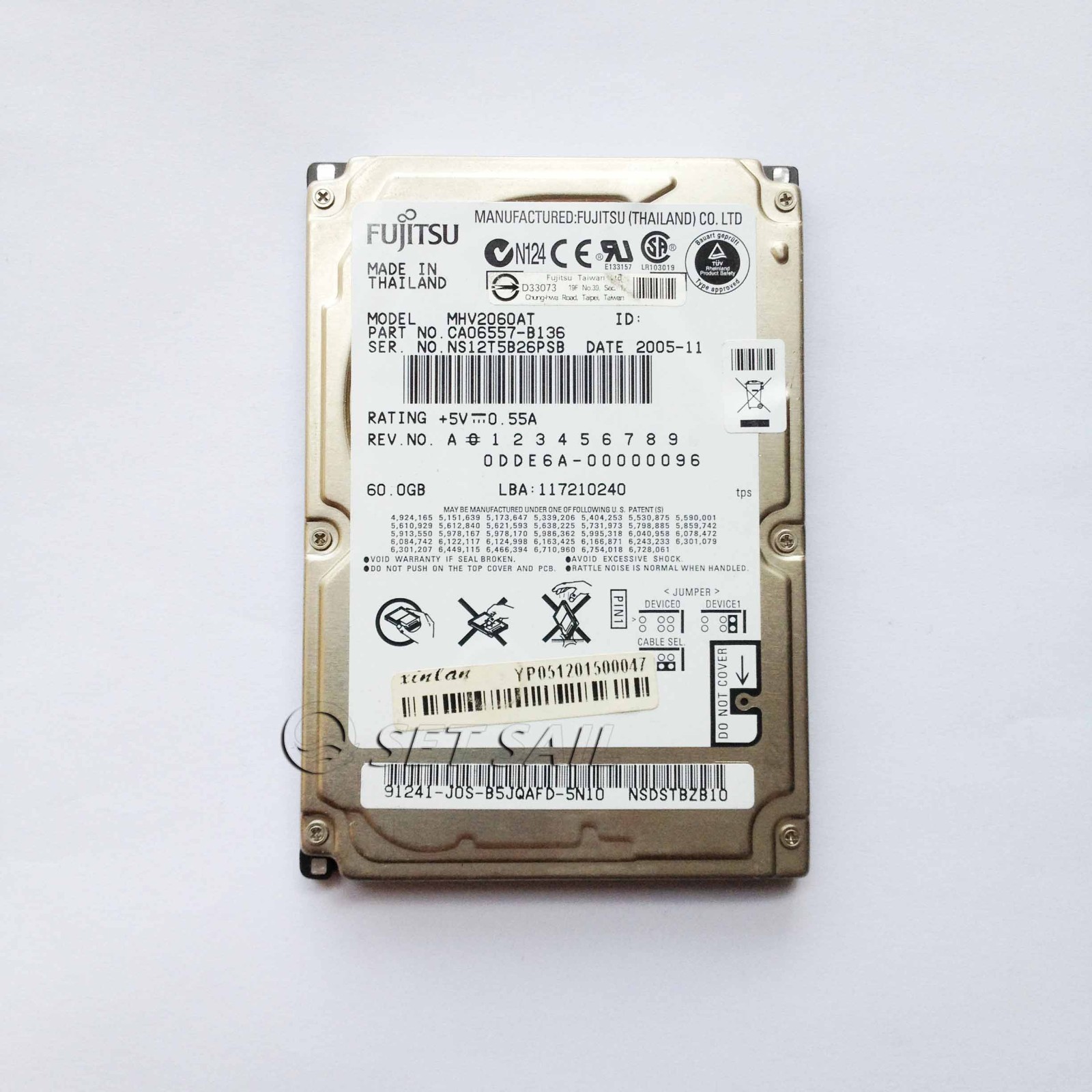Fujitsu 60 GB IDE PATA 4200 RPM 2.5" MHV2060AT Hard Drive For Laptop Computer