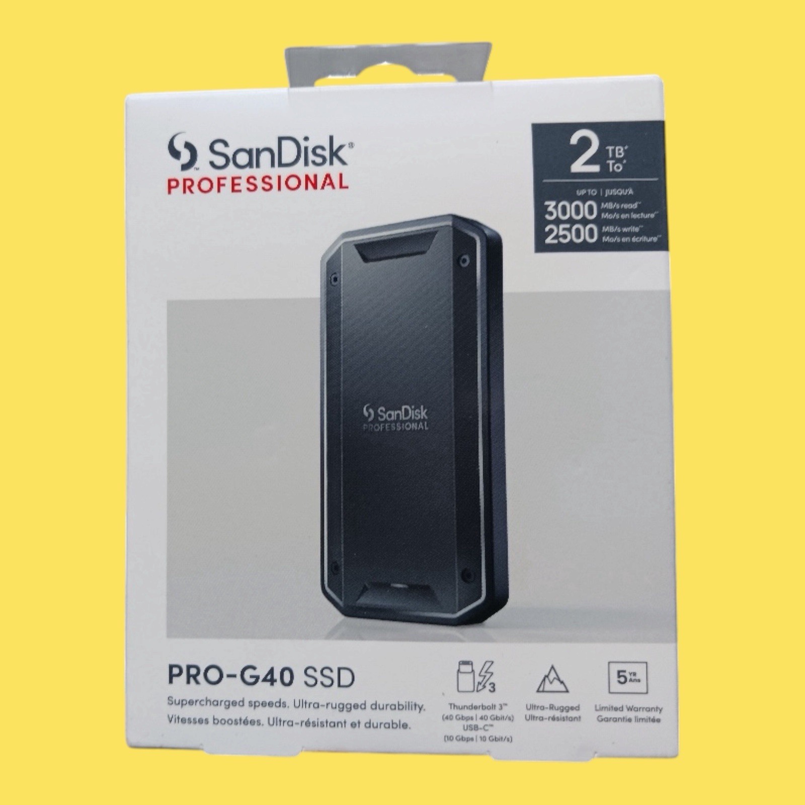 SANDISK Professional 2TB PRO-G40 External SSD Thunderbolt 3 (SDPS31H-002T-GBCND)