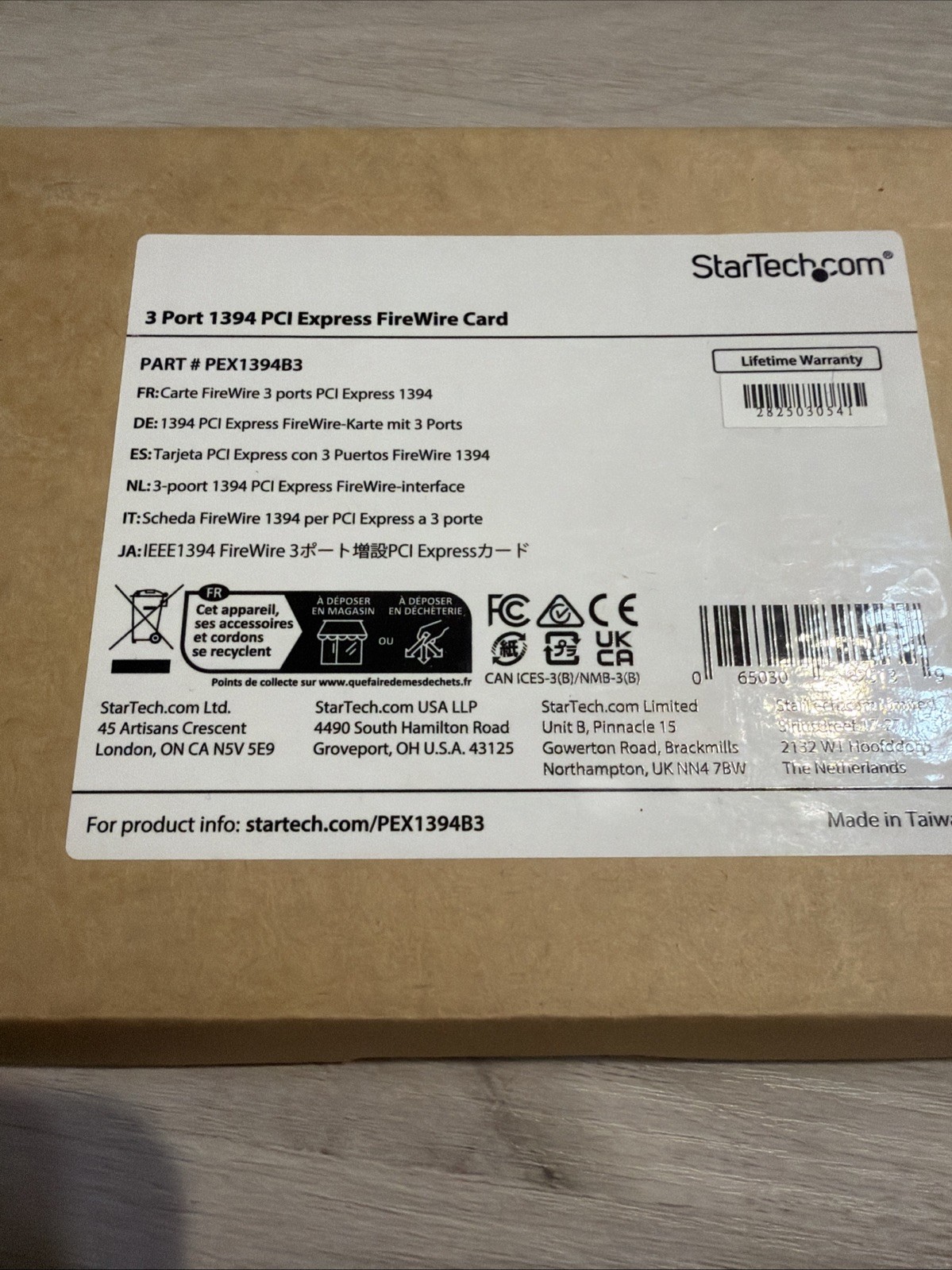 3 Port 1394 PCI Express FireWire CardPART # PEX1394B3. As Is Untested