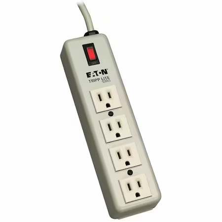 Tripp Lite 4Spdx Outlet Strip, Wall/Floor Mount, 4 5-15R, 5-15P, 6 Ft., Beige