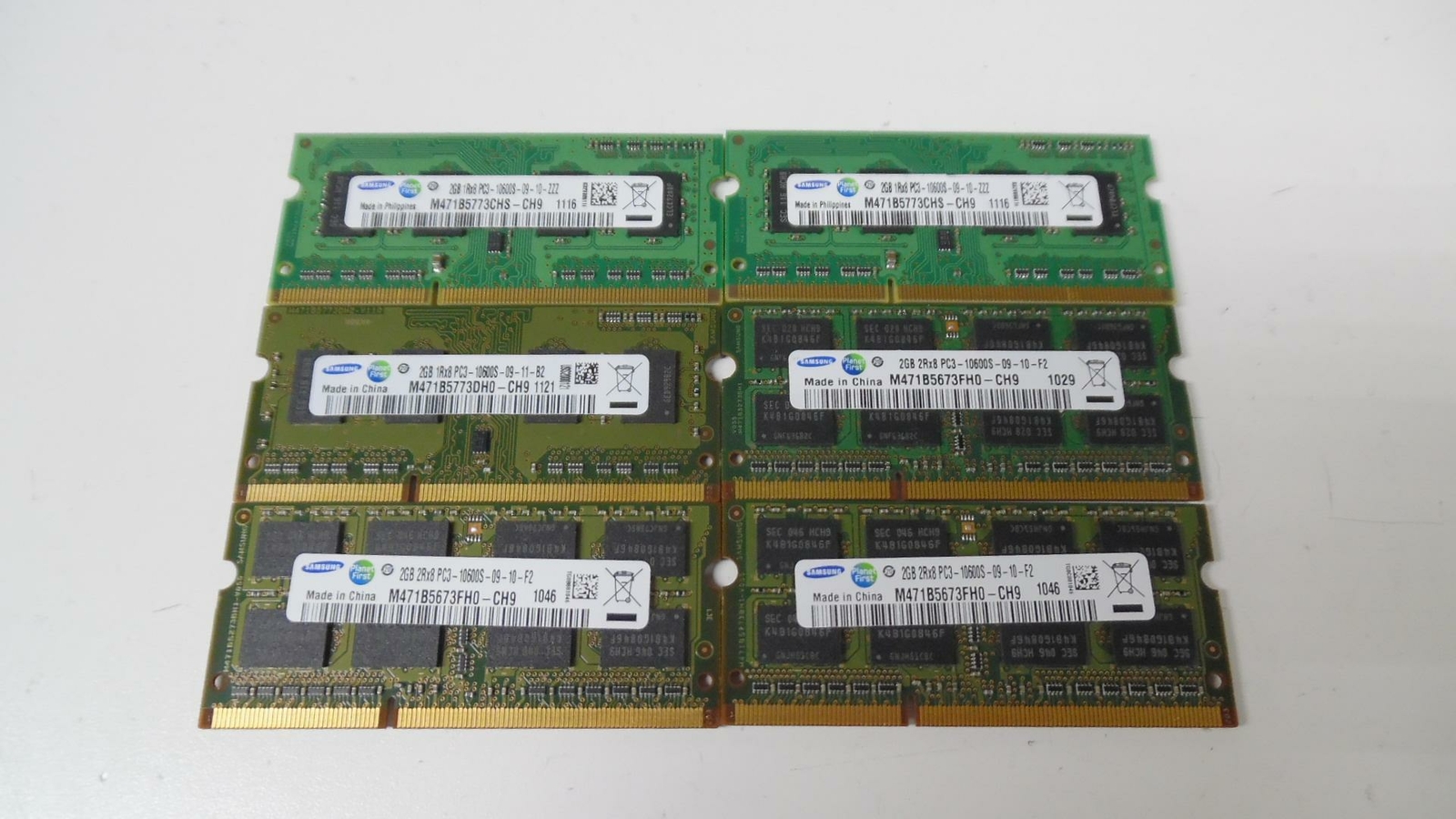 Set of 8: Samsung 2GB PC3-8500S RAM Modules - M471B5673 - Tested