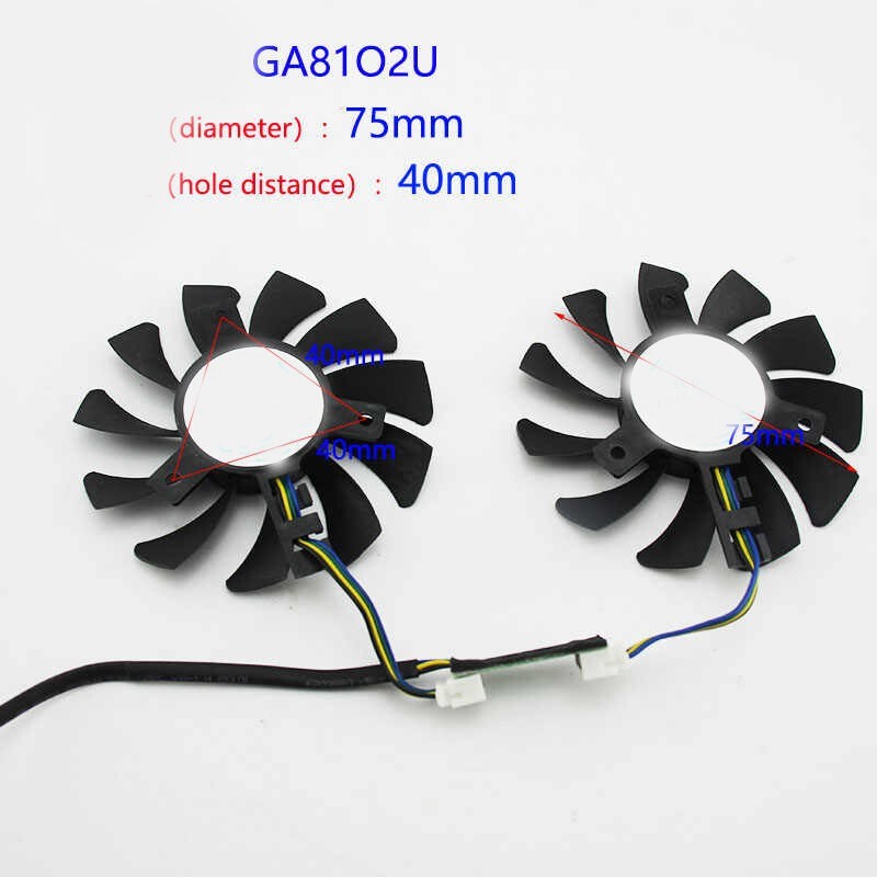 For ZOTAC GeForce GTX 970 4GB  Cooling Fan  GA81O2U Pair with Connecting Plate