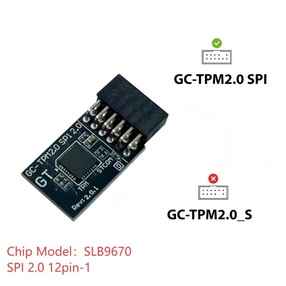 GC-TPM 2.0 (12Pin) TPM SPI SLB9670 Module Motherboard for Gigabyte Z790 AERO G