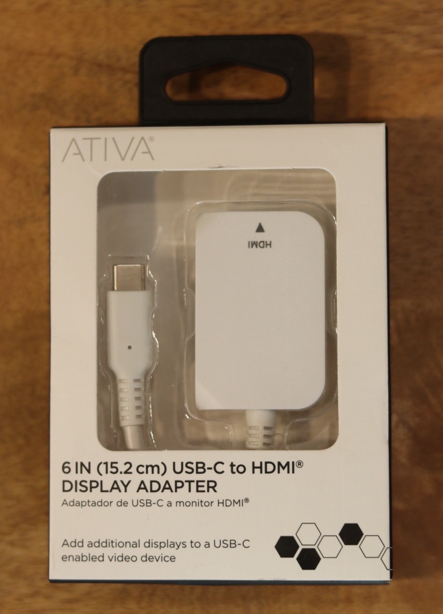 NEW IN BOX Ativa USB-C to HDMI Display Adapter 6in White, 4K 60Hz