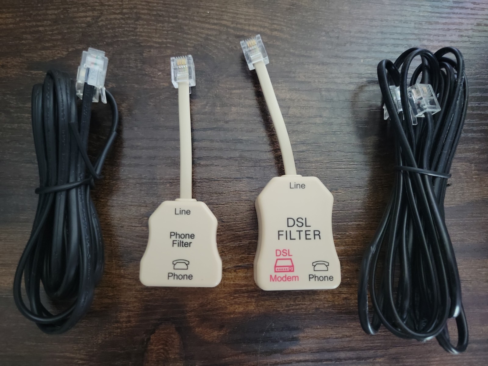 1x 1-Line 1x 2-Line Suttle Line Conditioner x DSL Phone Modem Filter w/ 2 Cords
