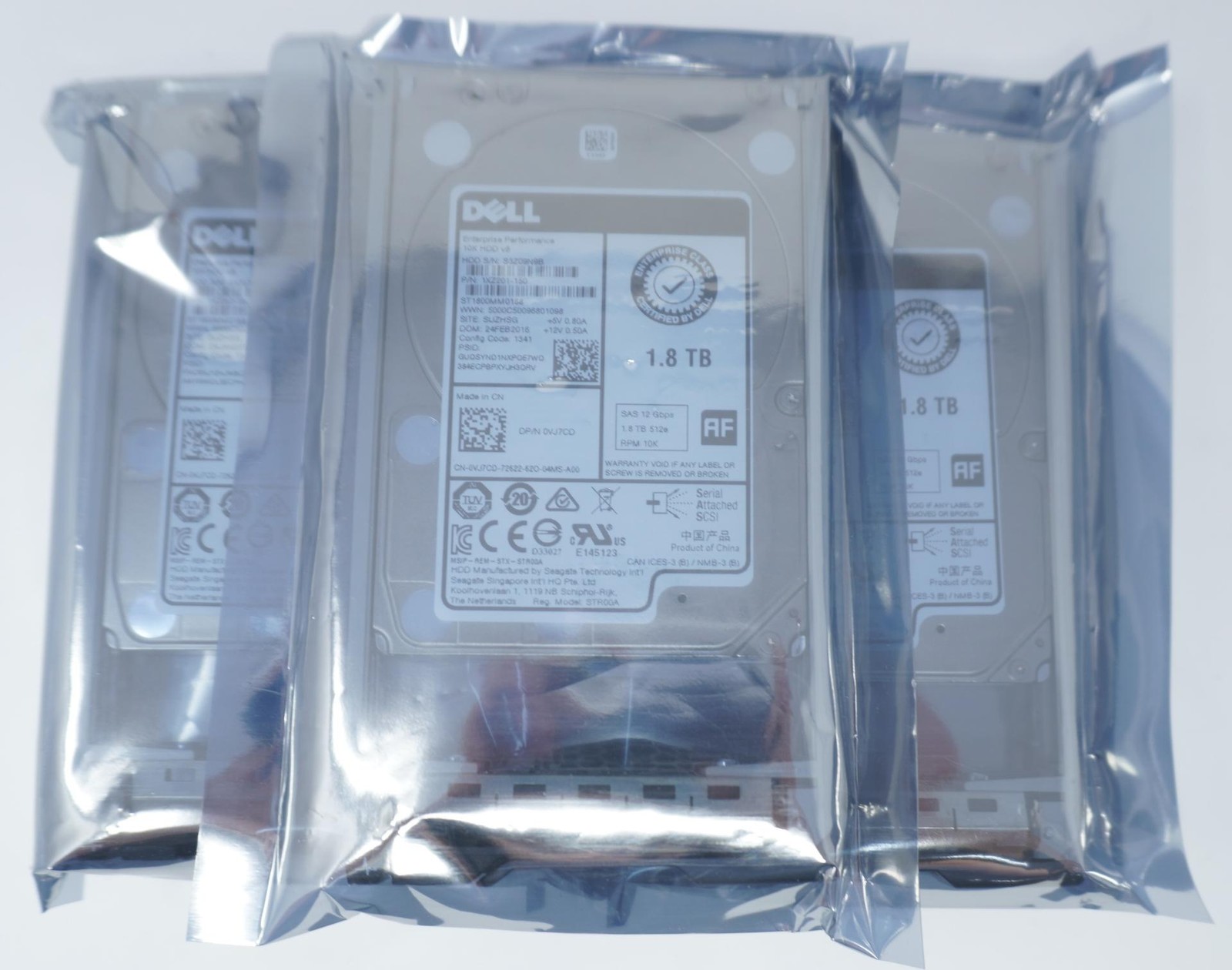Lot of 5 - VJ7CD 0VJ7CD ST1800MM0168 Dell 1.8TB 10K RPM 12Gb/s 128MB 2.5"SAS HDD