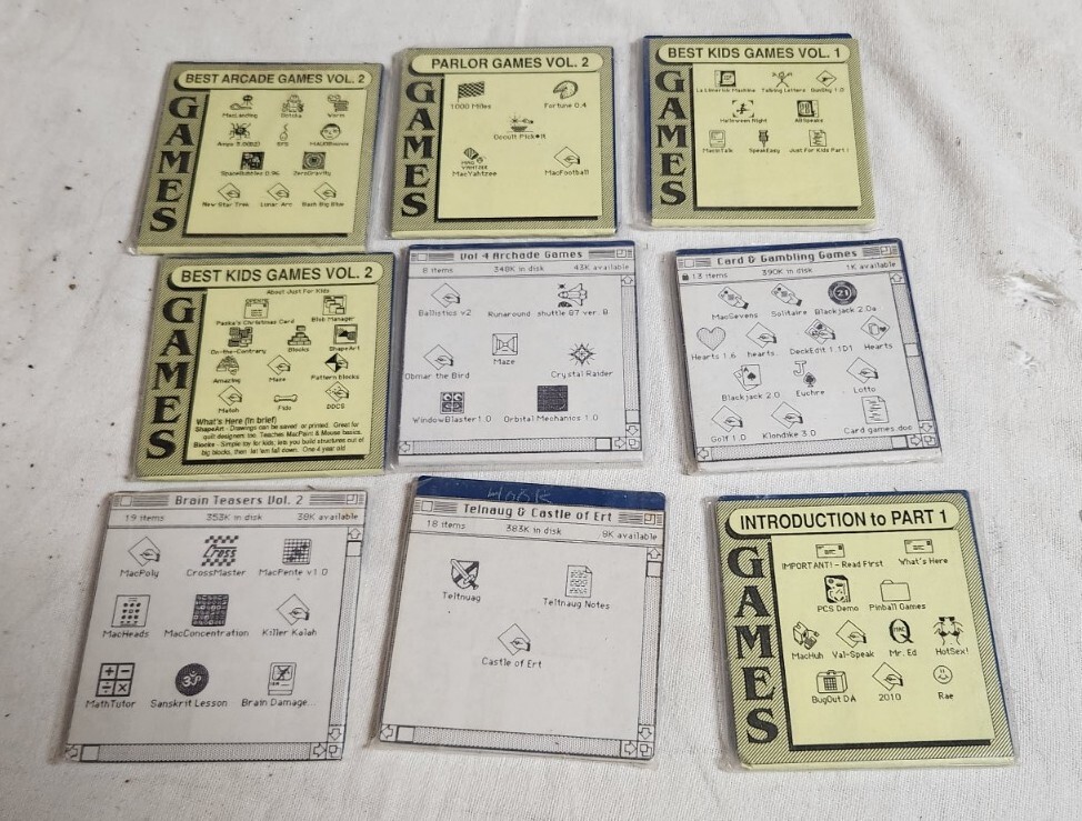 Lot of 9 Vintage 3.5 Floppy Disc Games Classic Arcade Card MacLanding Others