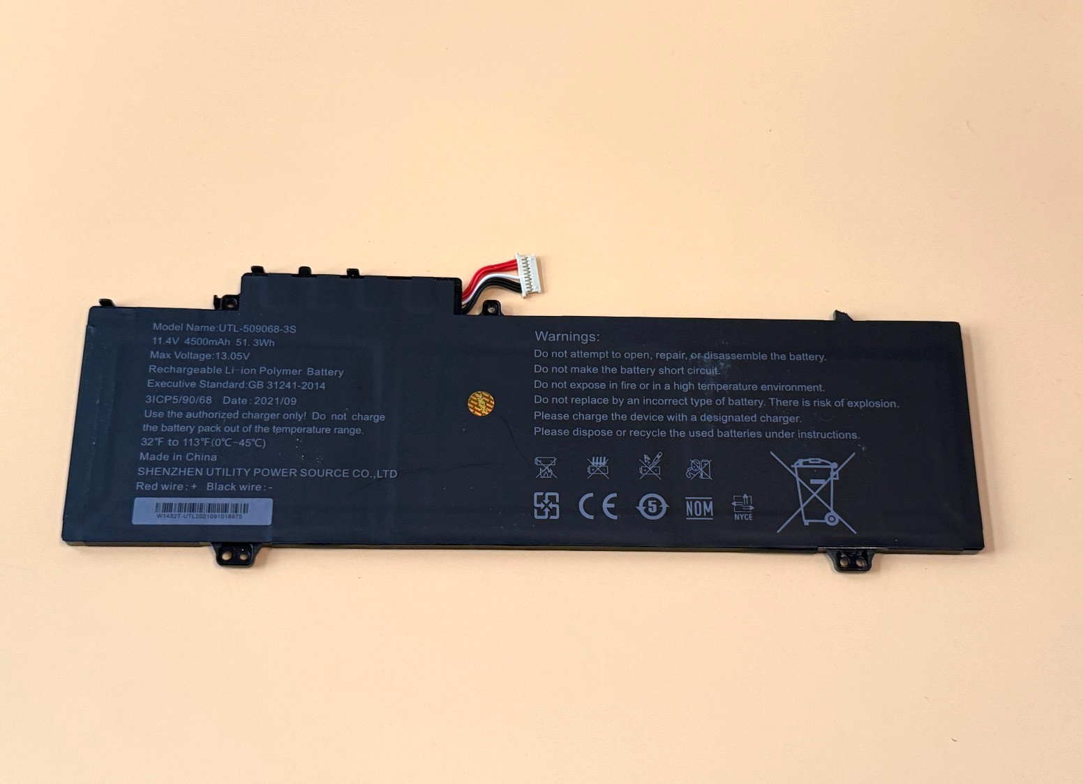 OEM Genuine Gateway GWTN141-10BK GWTN141-4 Battery  UTL-509068-3S - NV-509067-3S