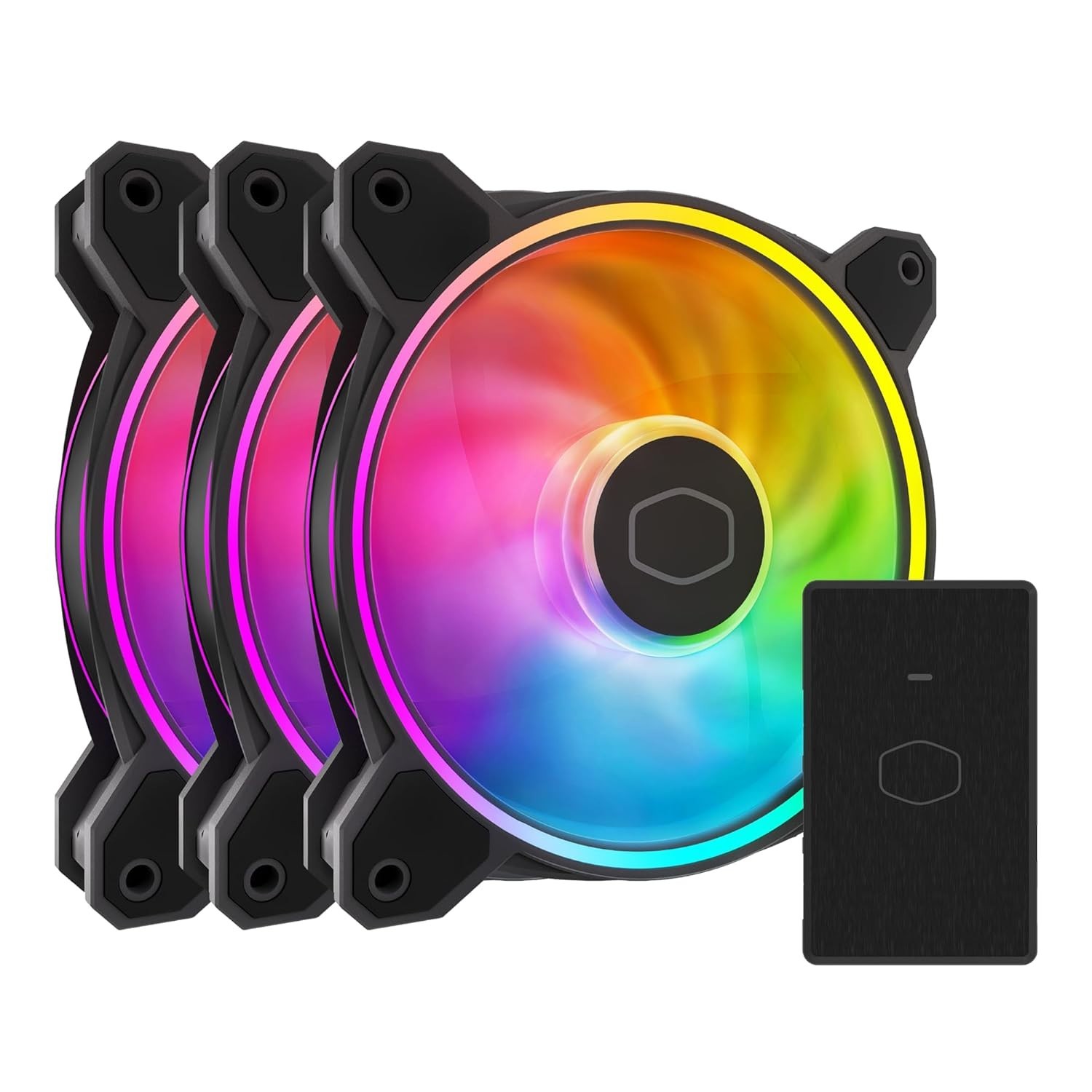 3-Pack Cooler Master MF120 Halo² Gen2 RGB Computer Cooling Fans LED Controller