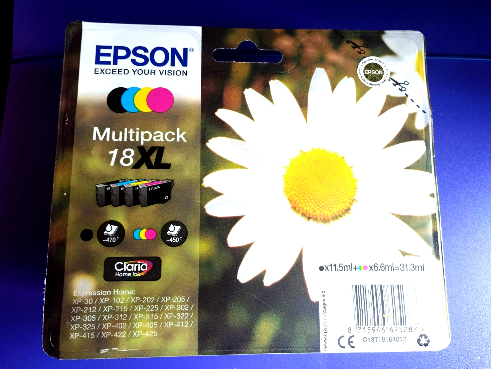 Lot 4 Original Epson 18XL Ink Cartridges Cyan Magenta Black Yellow Sealed