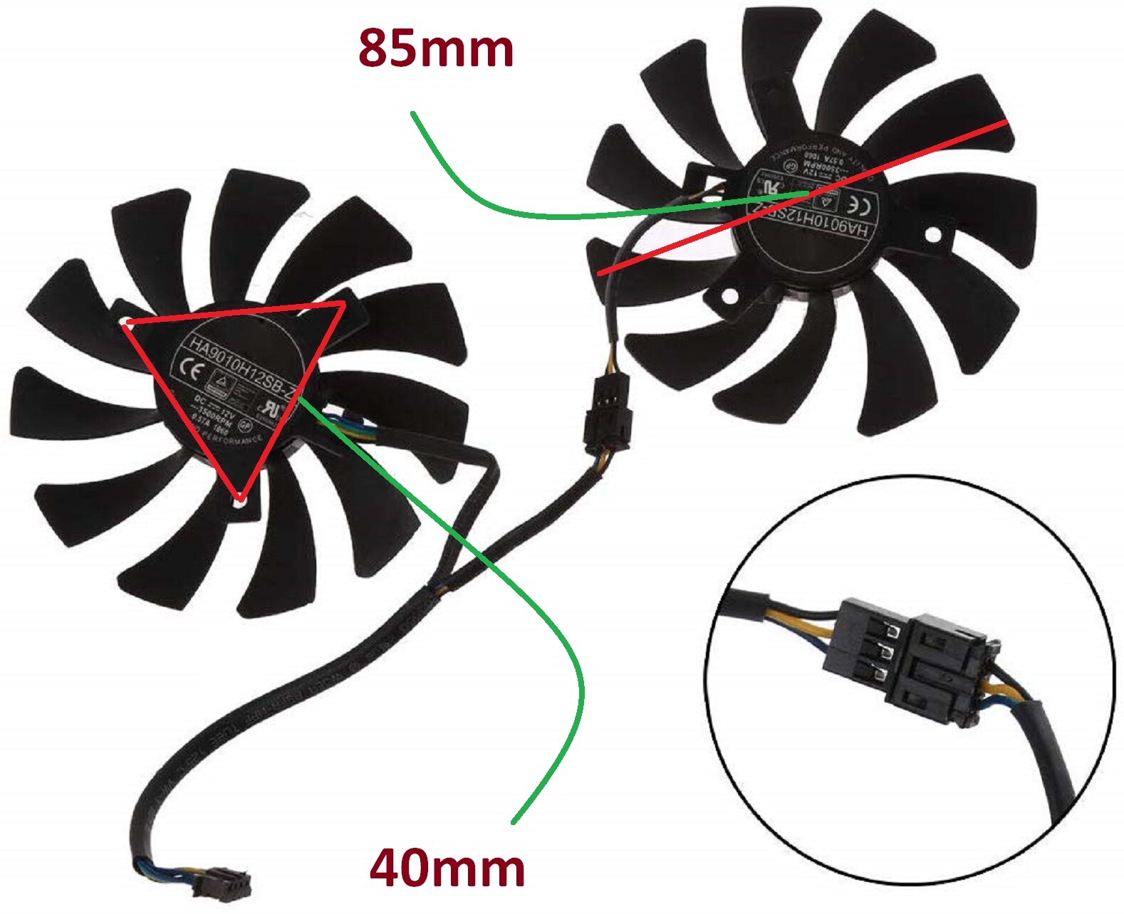 85mm Cooling Fan for MSI ARMOR Series  RX580  RX570  RX480  RX470  ARMOR