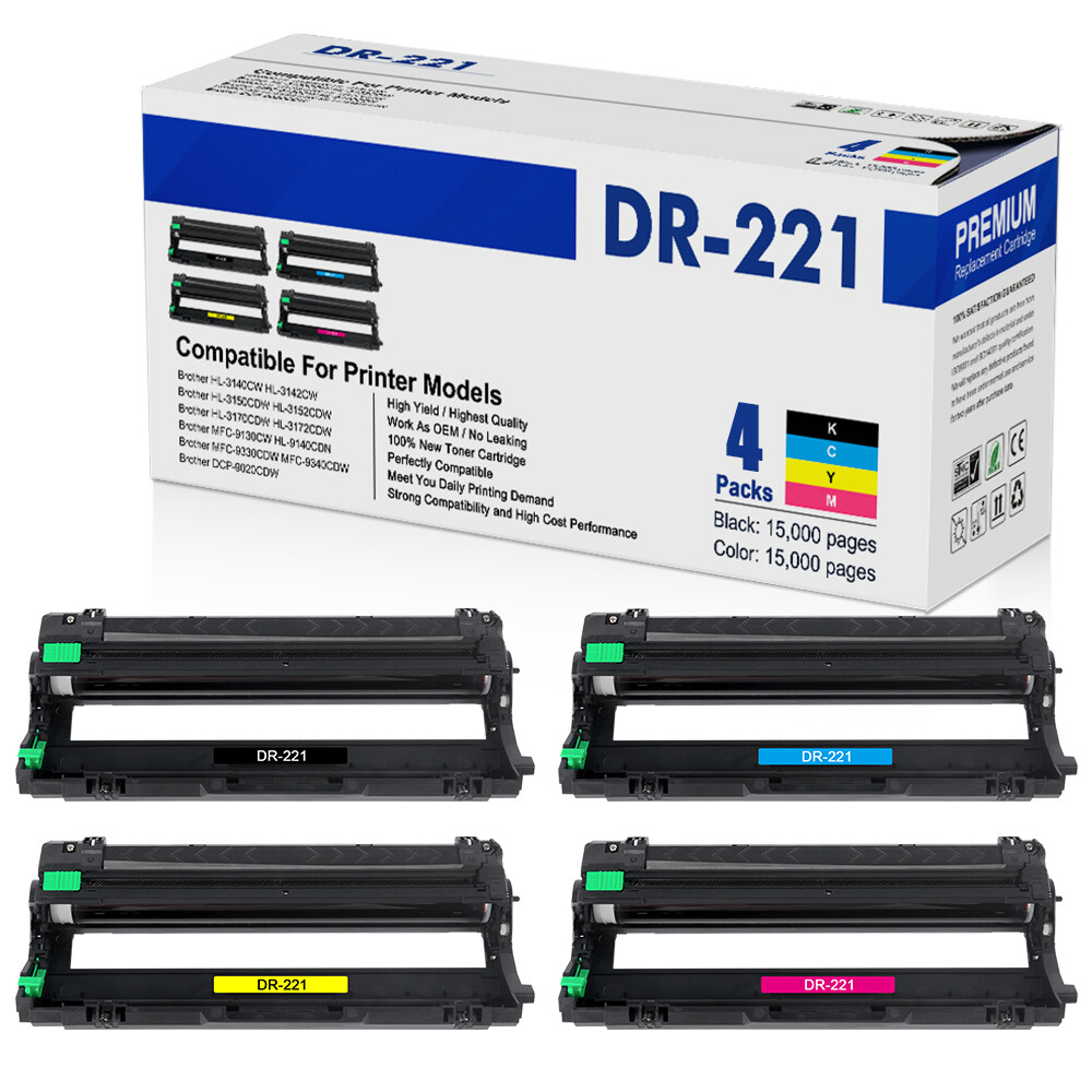 4PK DR221CL DR221 Drum Unit Compatible With Brother HL3140CW 3170CDW MFC-9340CDW