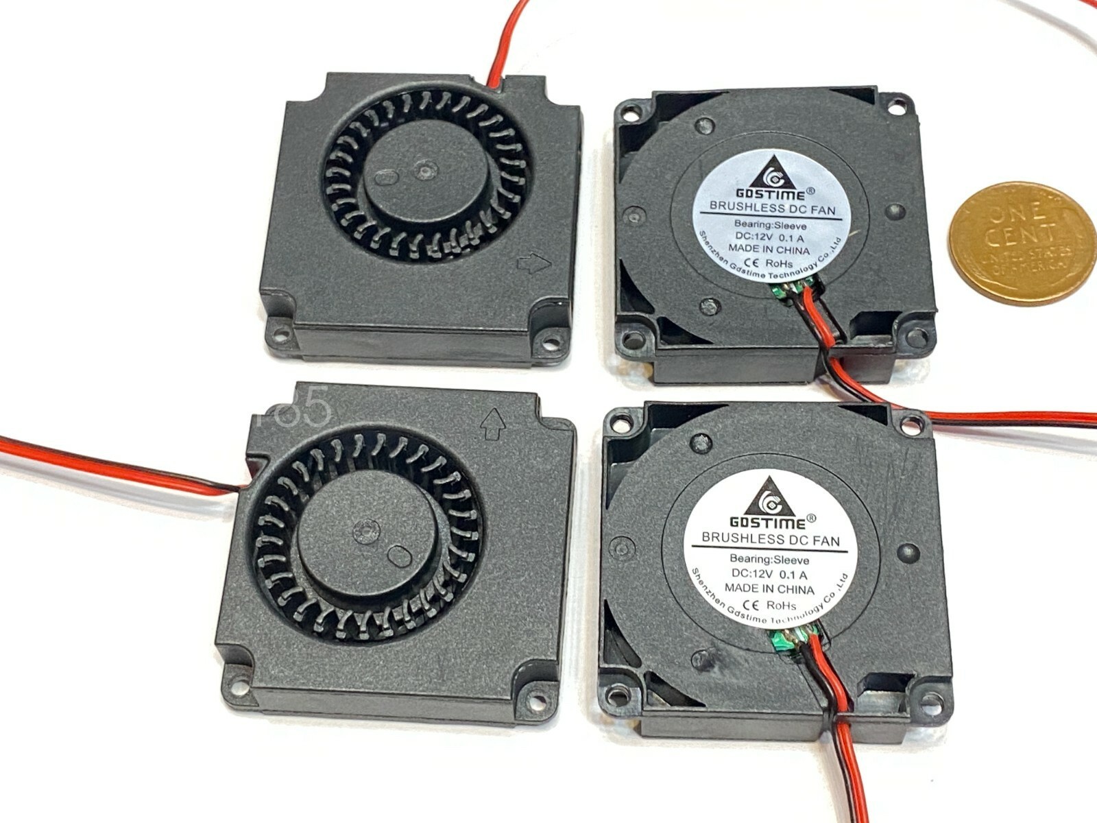 4 Pieces 12V 2Pin DC 40mm x 10mm 4010 Blower Radial Cooling 4cm Fan