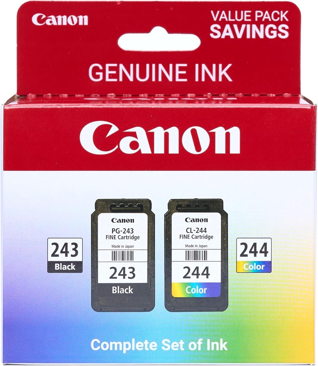 Genuine Canon 243 244 Black/Color Ink Cartridges for Canon 2520/4522/492 Printer