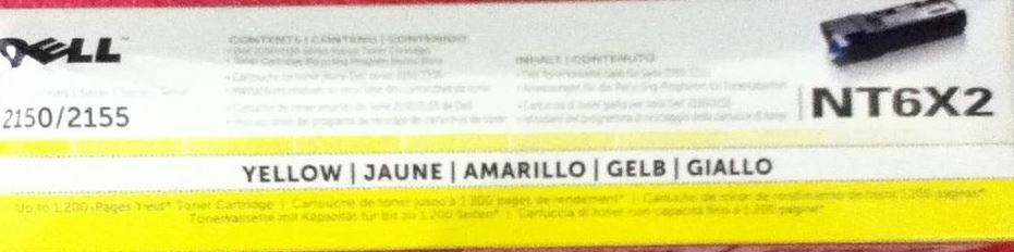 NEW Genuine Factory Sealed DELL NT6X2 Yellow 2150 2155 BOX DAMAGE