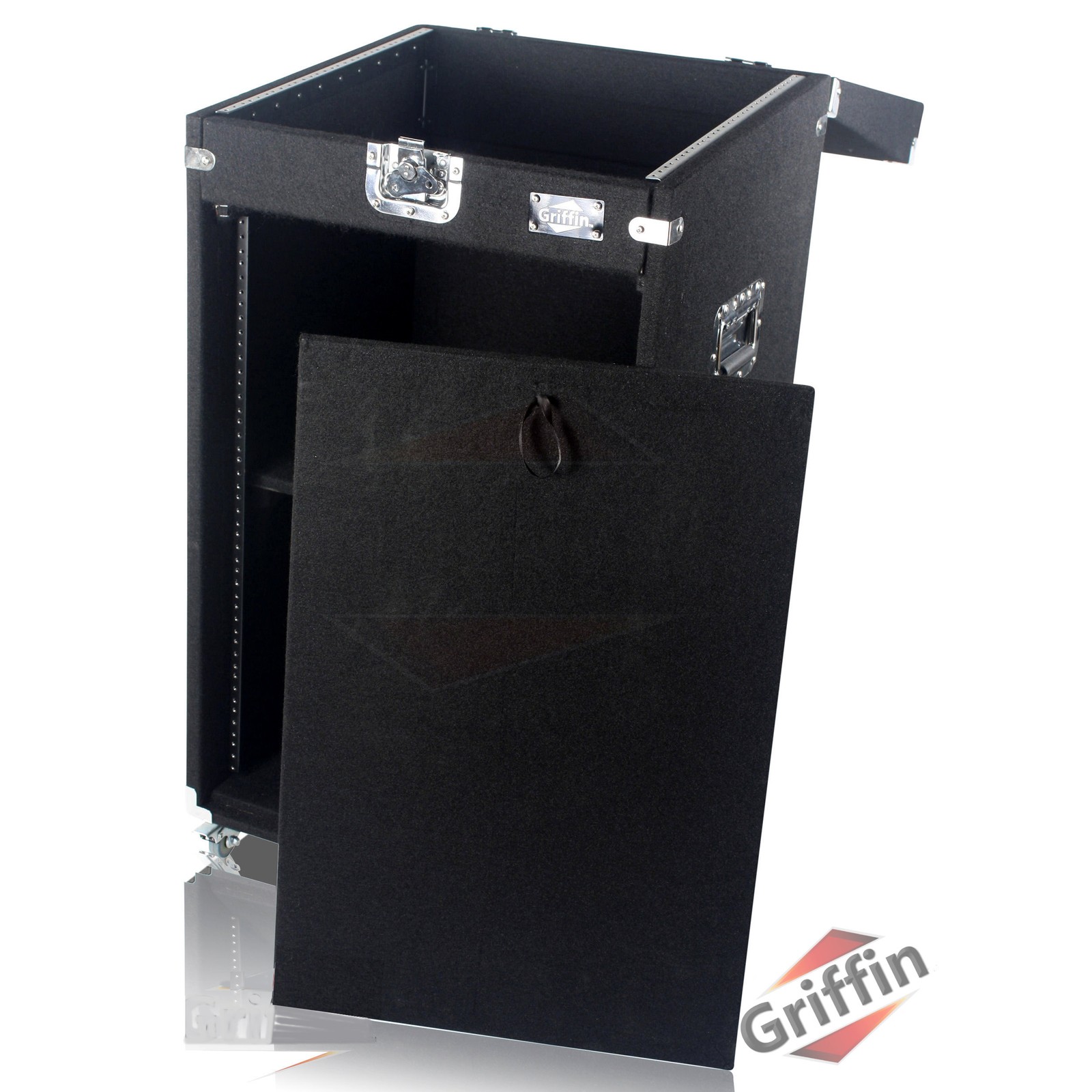 Rack Mount Cabinet Flight Case - Studio Mixer DJ Booth Cart Stand AMP Stage Gear