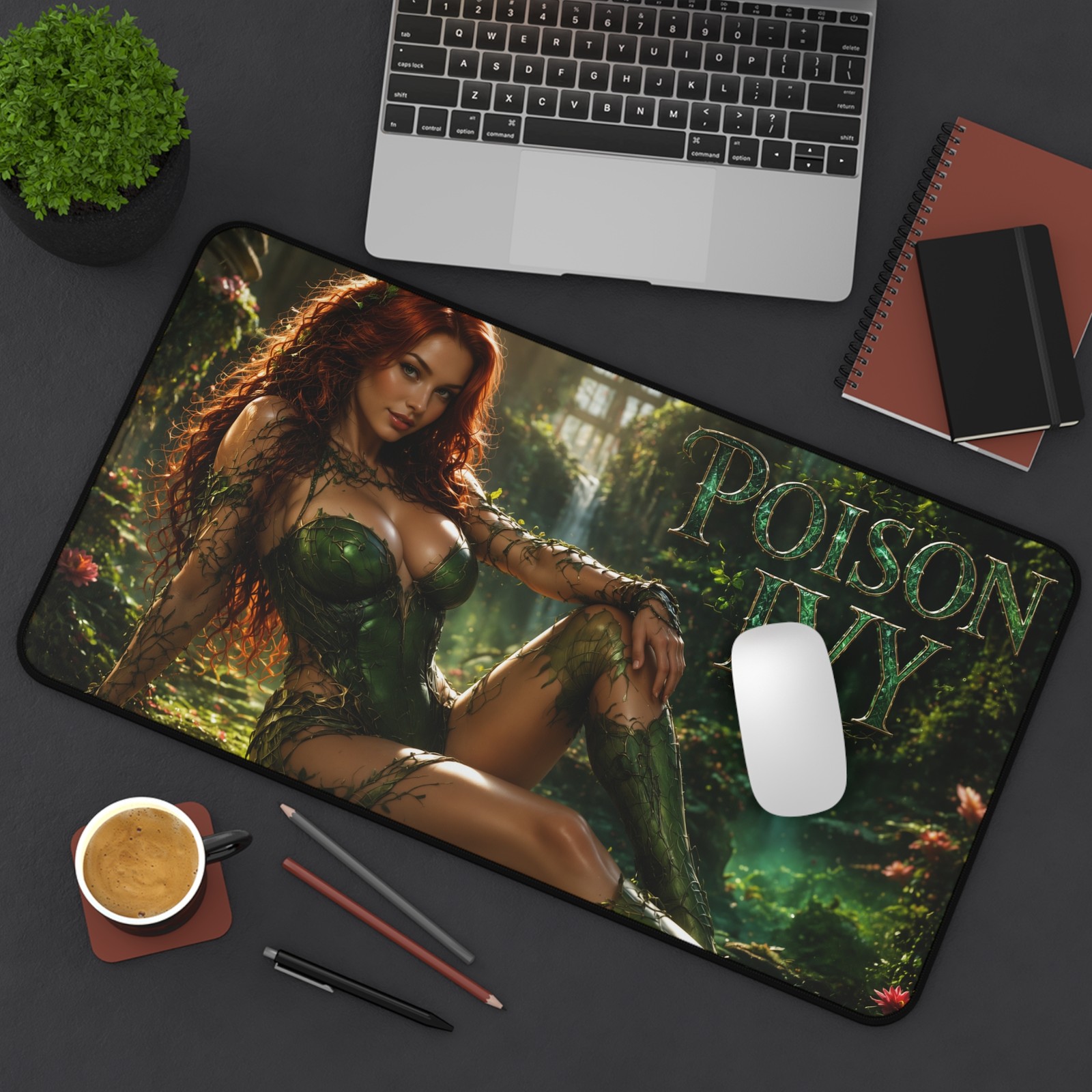 Poison Ivy Desk Mat, Large Gaming Mouse Pad, Fantasy Decor, PC Setup