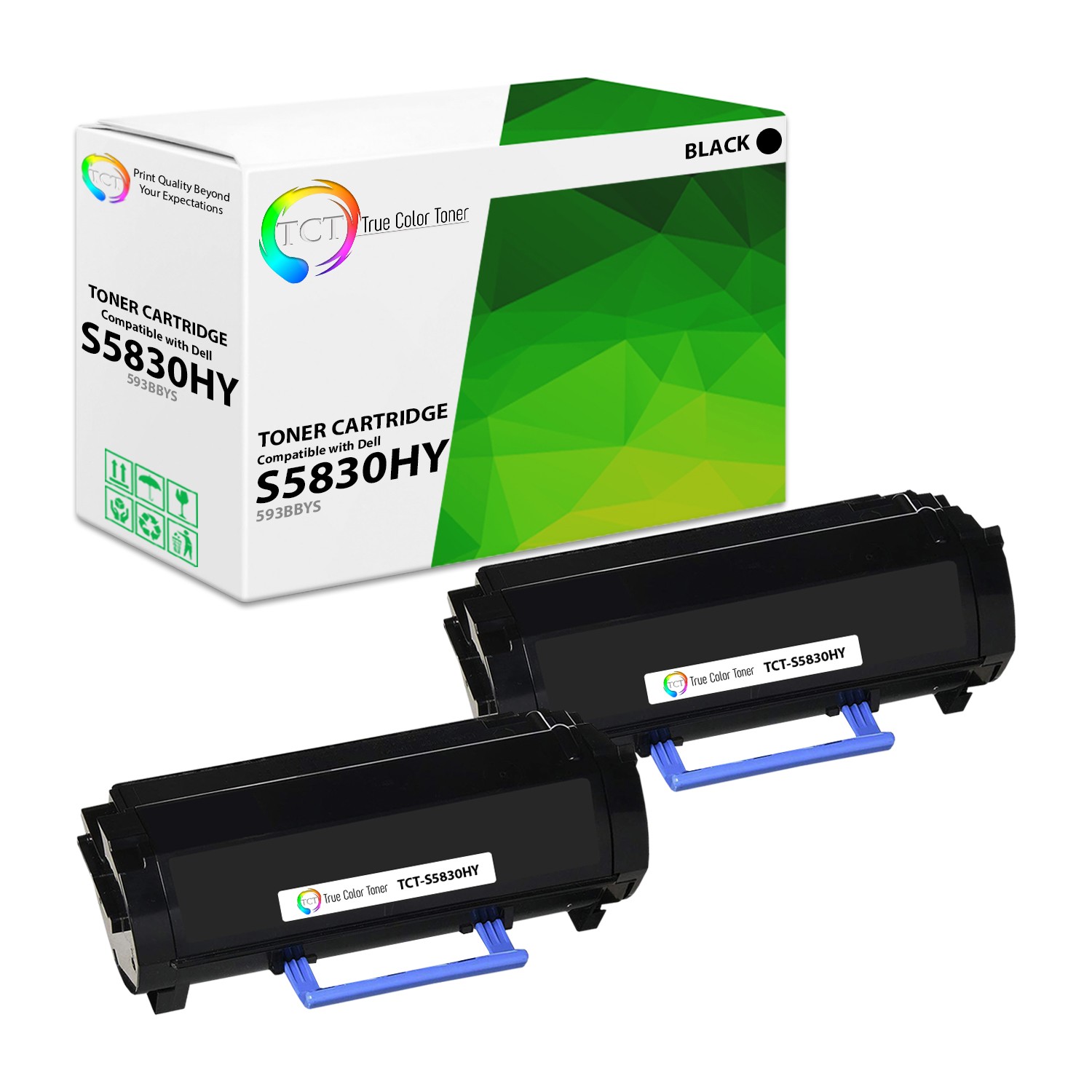 2Pk TCT 593-BBYS For Dell S5830 X68Y8 HY Black Premium Compatible Toner (25k Pgs
