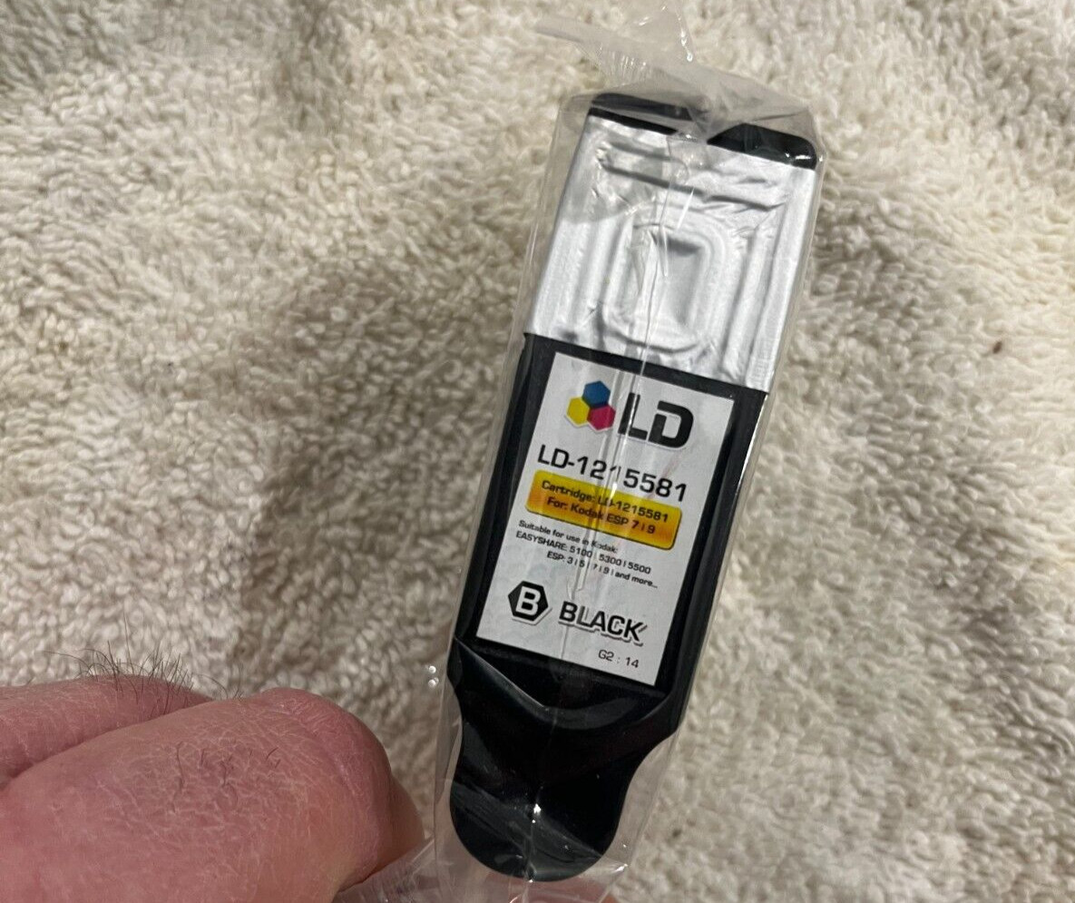 LD LD1215581 Black Ink Cartridge NOS Sealed In Plastic-For Kodak ESP 7 / 9
