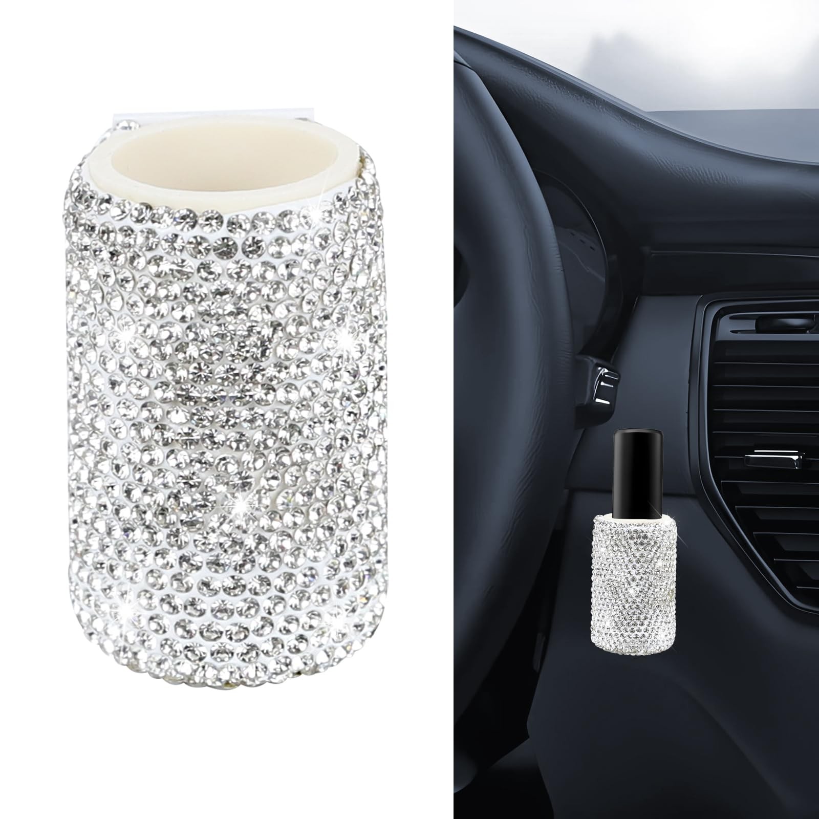 Bling Car Lipstick Holder, Upright Insulating Auto Chapstick Holders No Melt,...