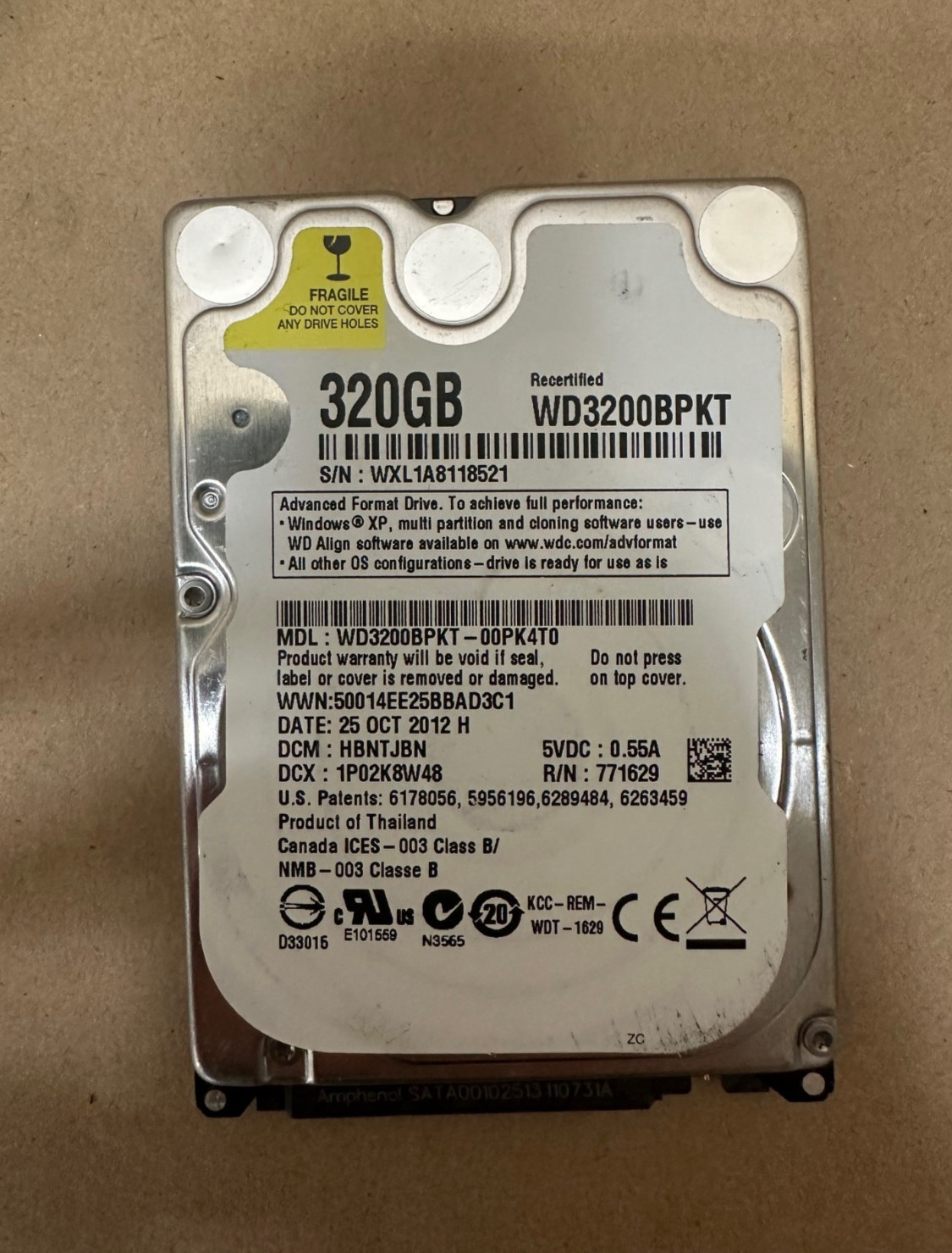 Western Digital WD3200BPKT-00PK4T0 320GB Hard Drive
