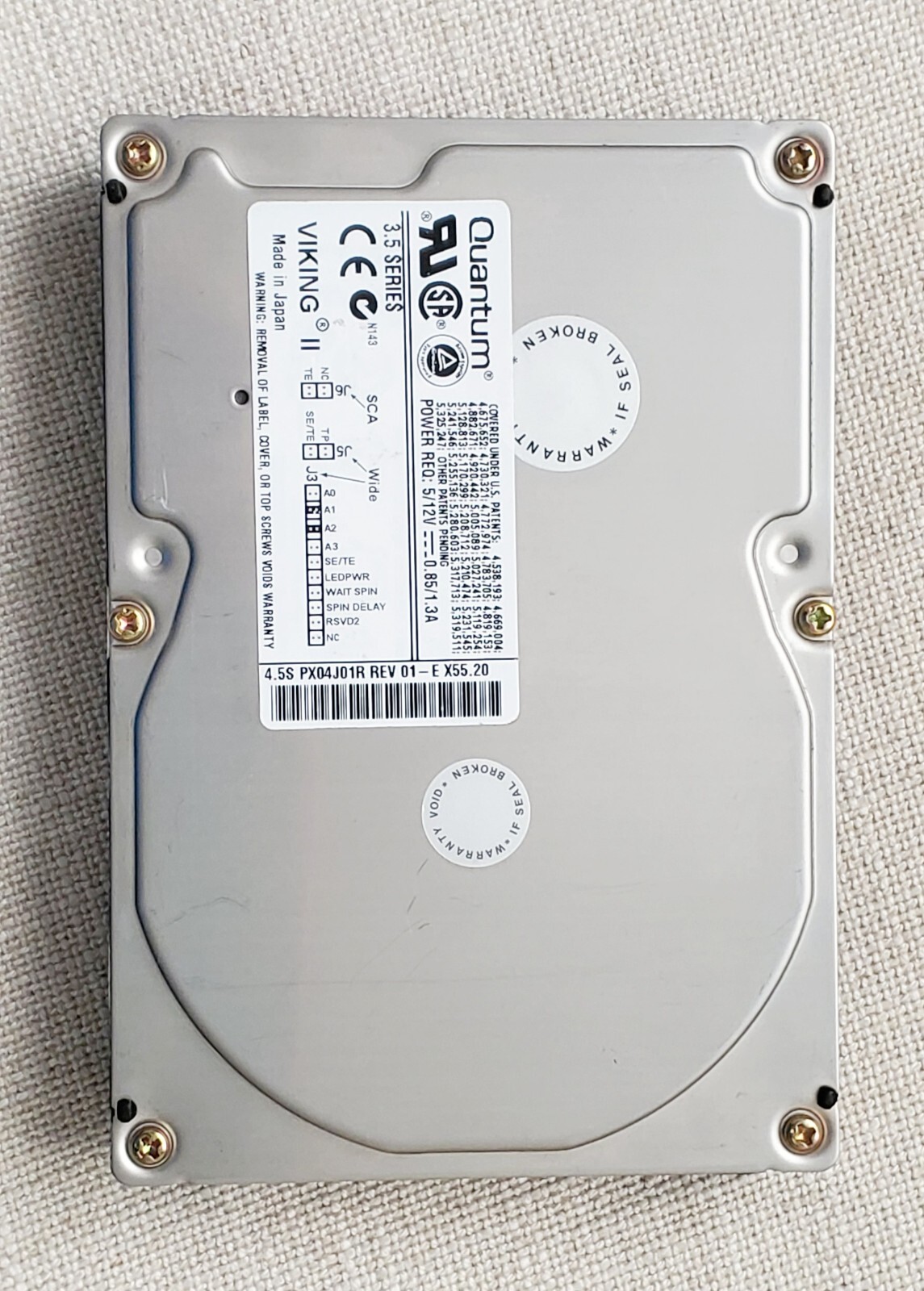 4.5GB Quantum Viking II 4.5S PX04J01R 3.5" 80 PIN SCSI Internal Hard Disk Drive