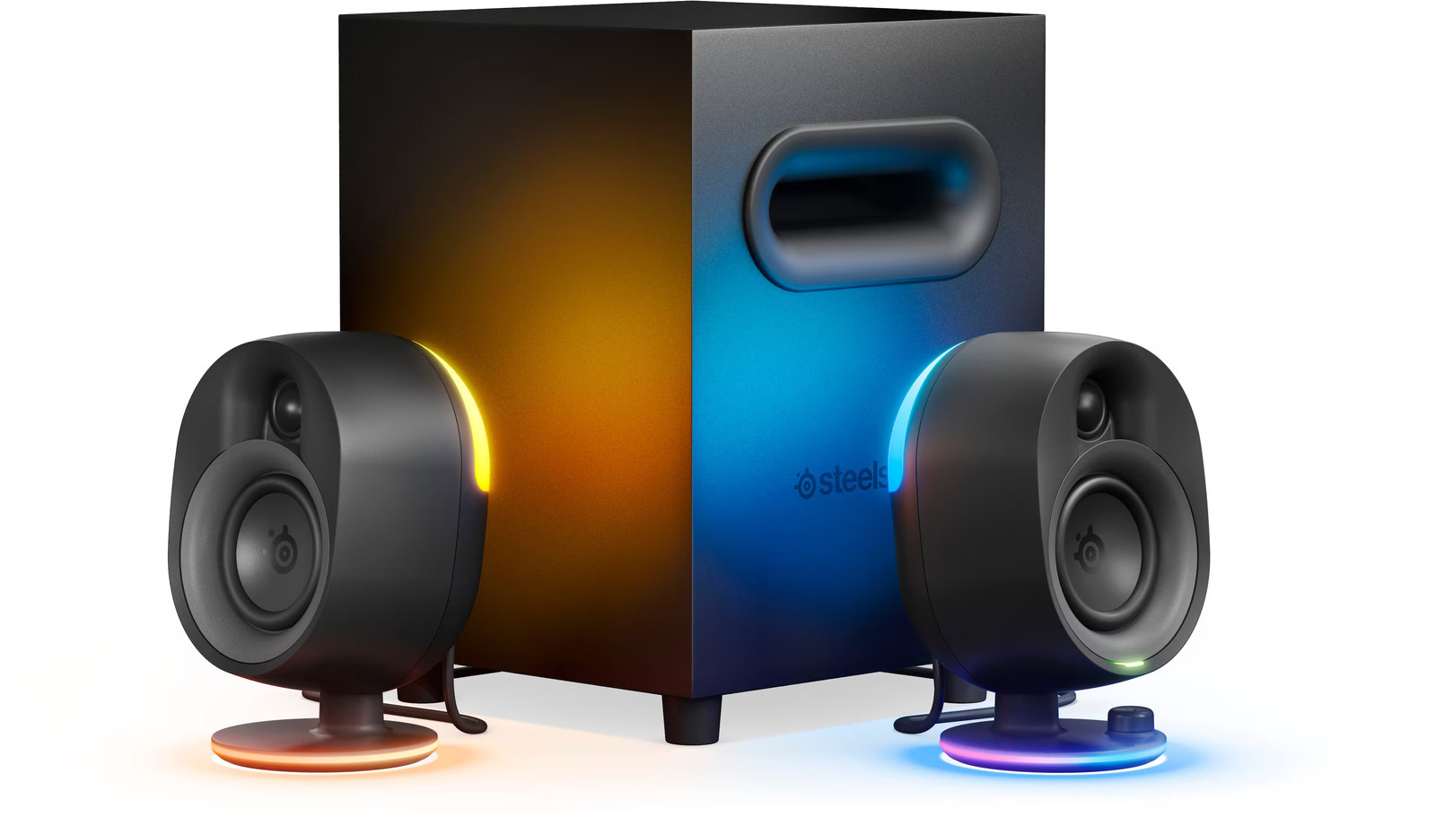 SteelSeries - Arena 7 2.1 Bluetooth Gaming Speakers with RGB Lighting (3 Piec...