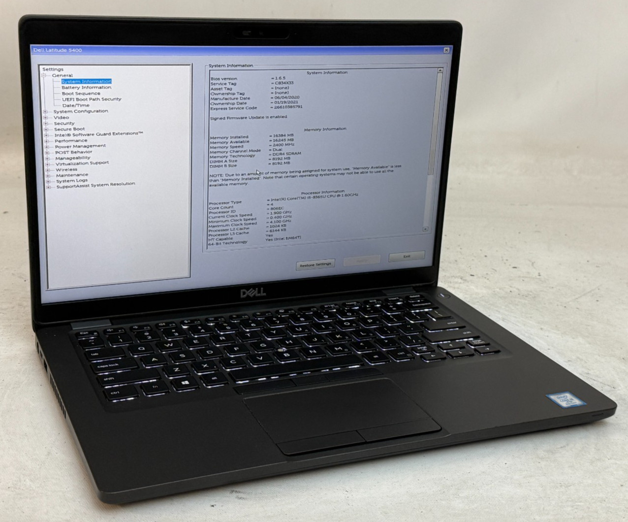 Dell Latitude 5400 14" (i5 8th Gen - 16GB RAM - 256GB SSD - Win11Home)