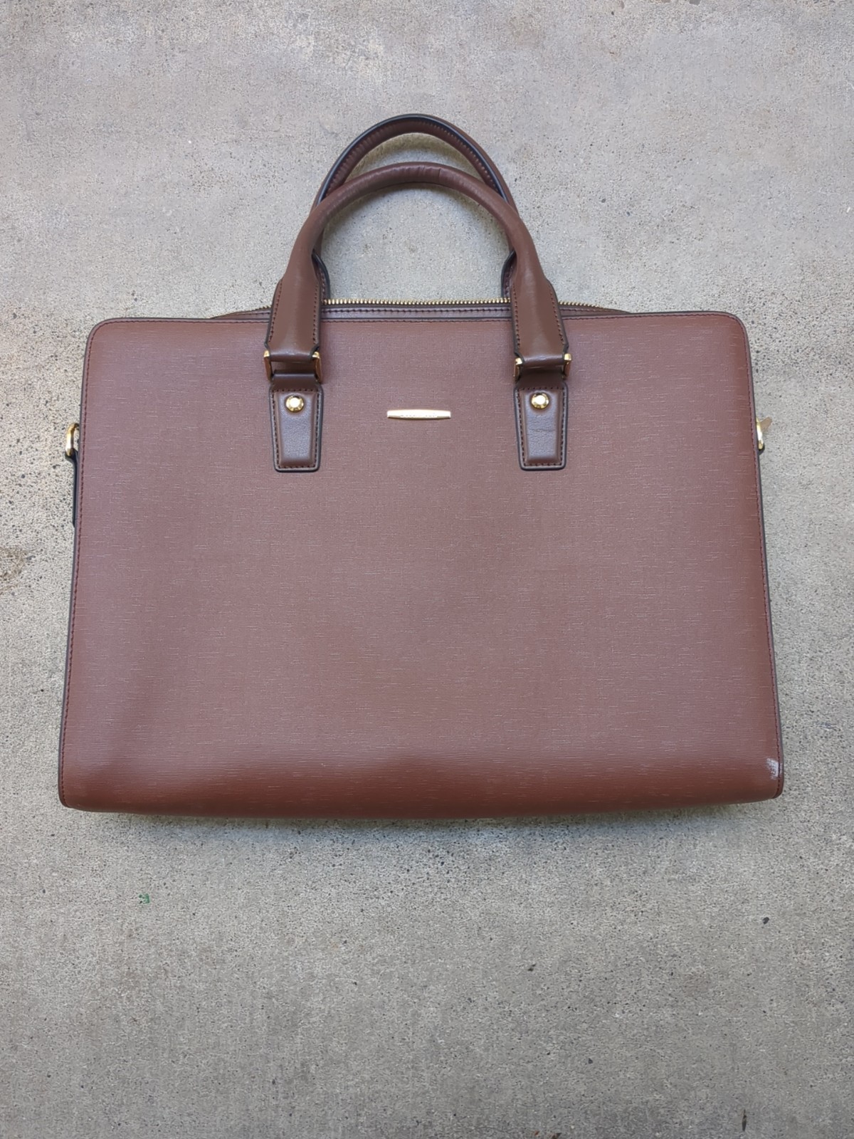 BOSTANTEN Leather Lawyers Briefcase Laptop Bag No Straps