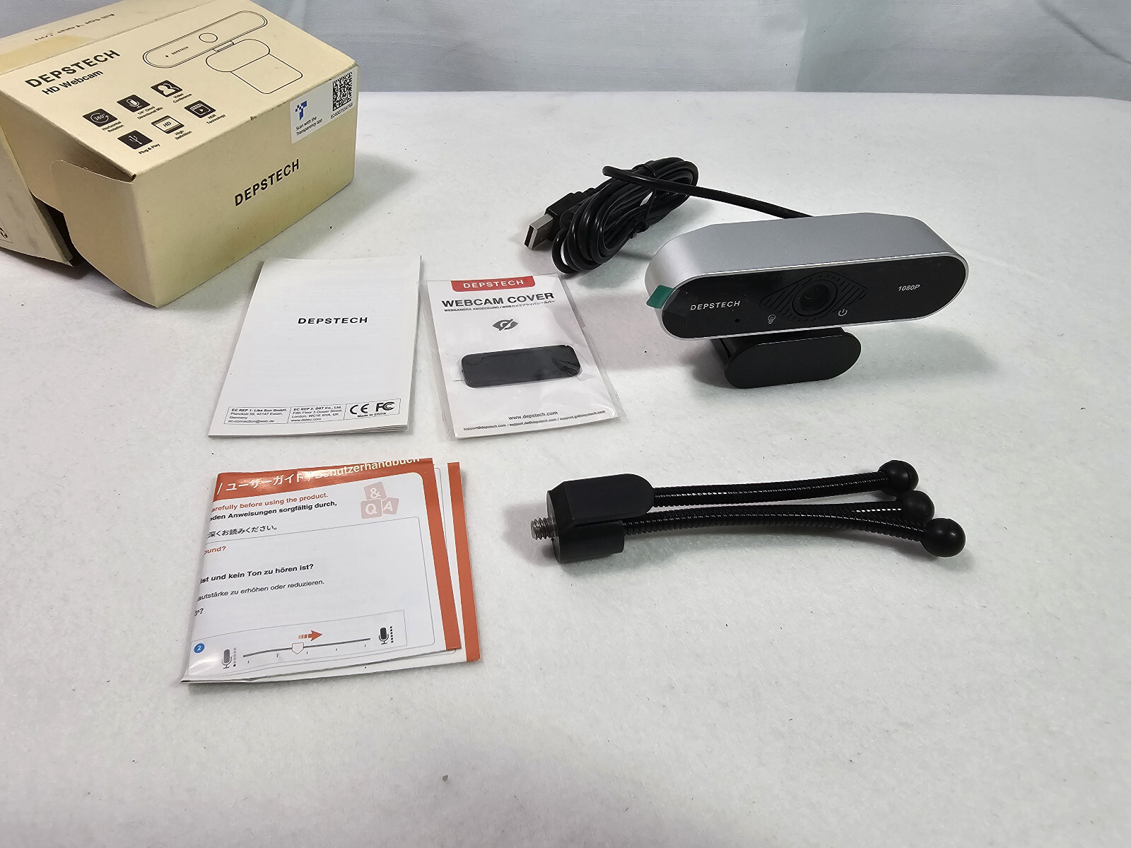 OPEN BOX Depstech 1080P FHD Webcam D04, 1920*1080p, 30 FPS, DC 5V, Fixed-Focus