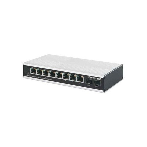 Intellinet 508261 8-port Gigabit Ethernet PoE+ Industrial Switch With 2 SFP Port
