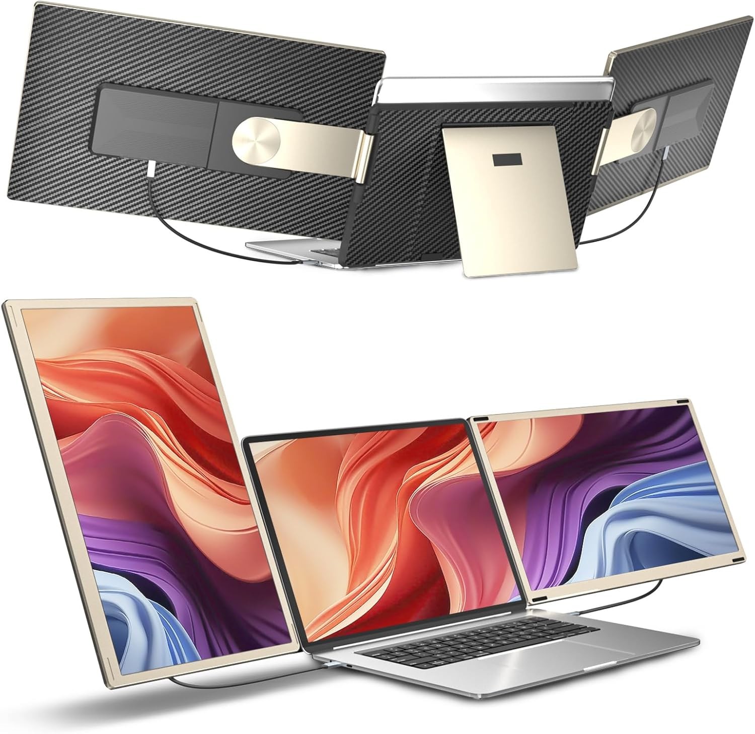 Laptop Screen Extender,15.6" Portable Monitor, FHD Triple Screen-15.6inch 