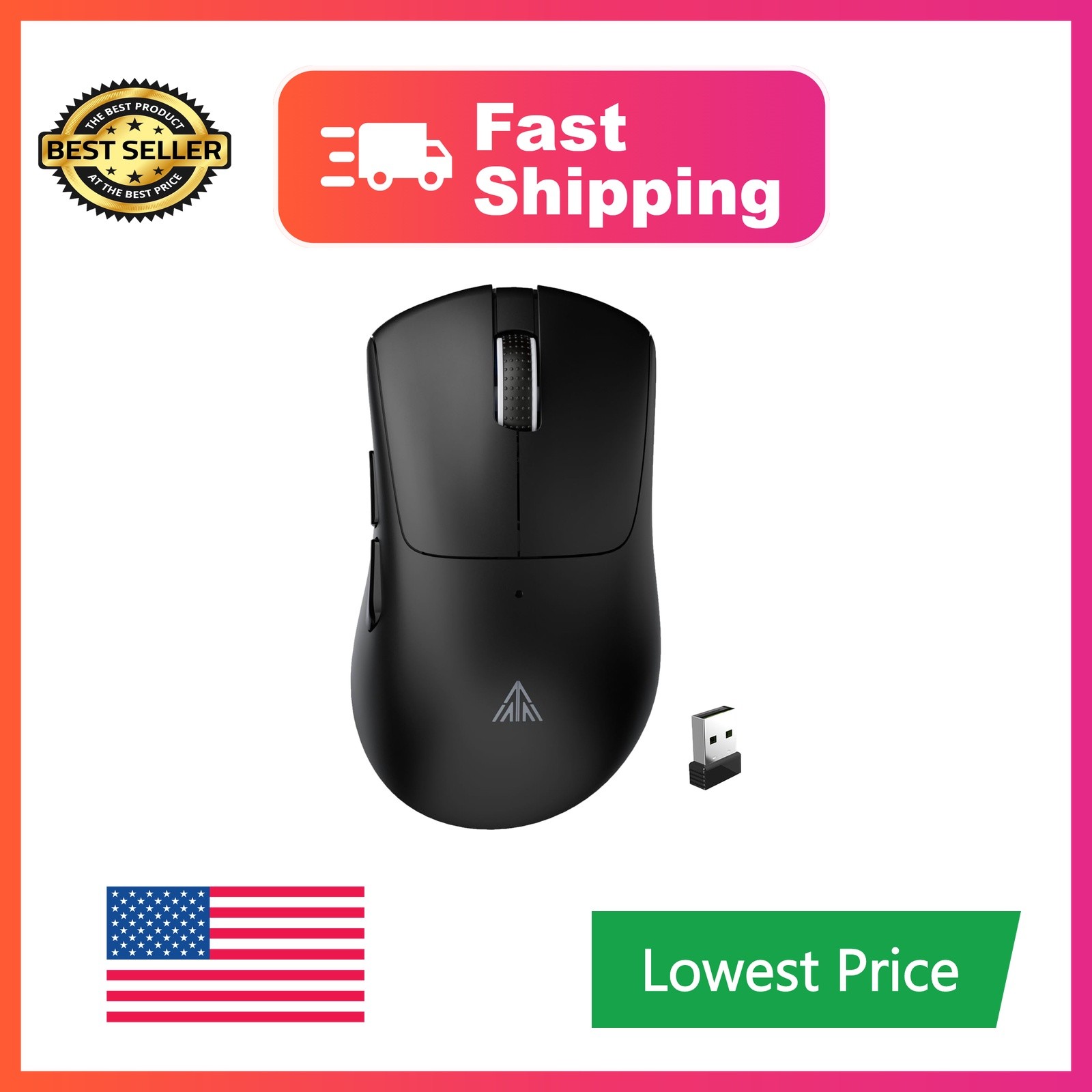 SOLAKAKA SM805 Wireless Gaming Mouse, Black