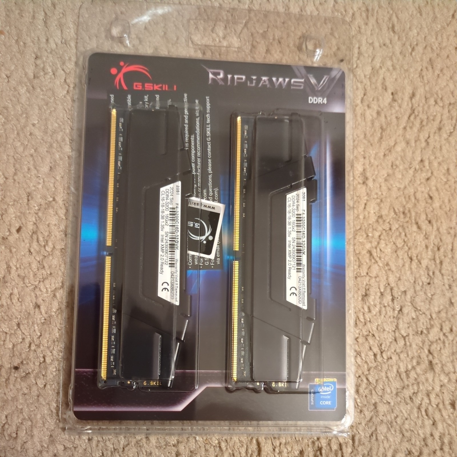 G.SKILL Ripjaws V DDR4-3200 32GB (2x16GB) XMP 2.0 Ready Desktop Memory
