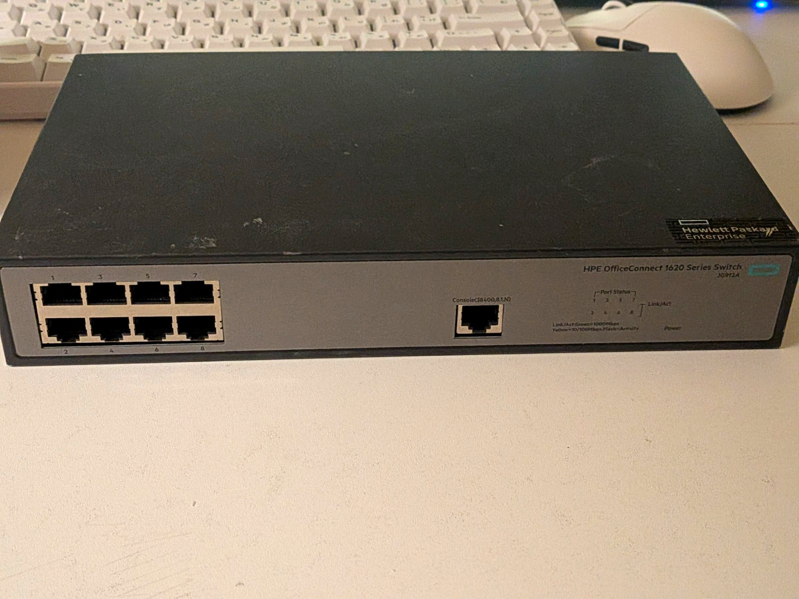 HPE OfficeConnect 1620 JG912A 8-Port Gigabit RJ-45 Managed L2 Rack Switch