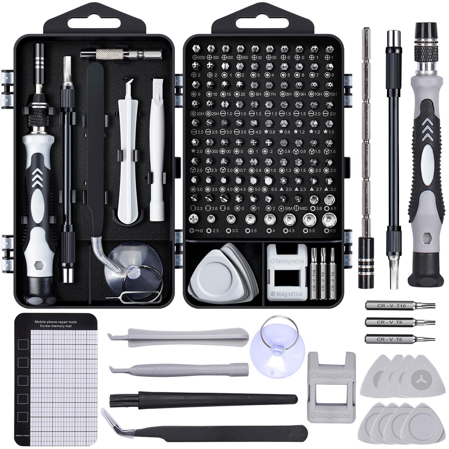 SHOWPIN Precision Computer Screwdriver Kit: 122PCS Laptop Small, Grey